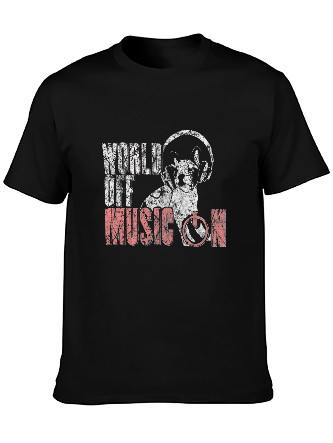 Black World Off Music On Graphic Tee view 3