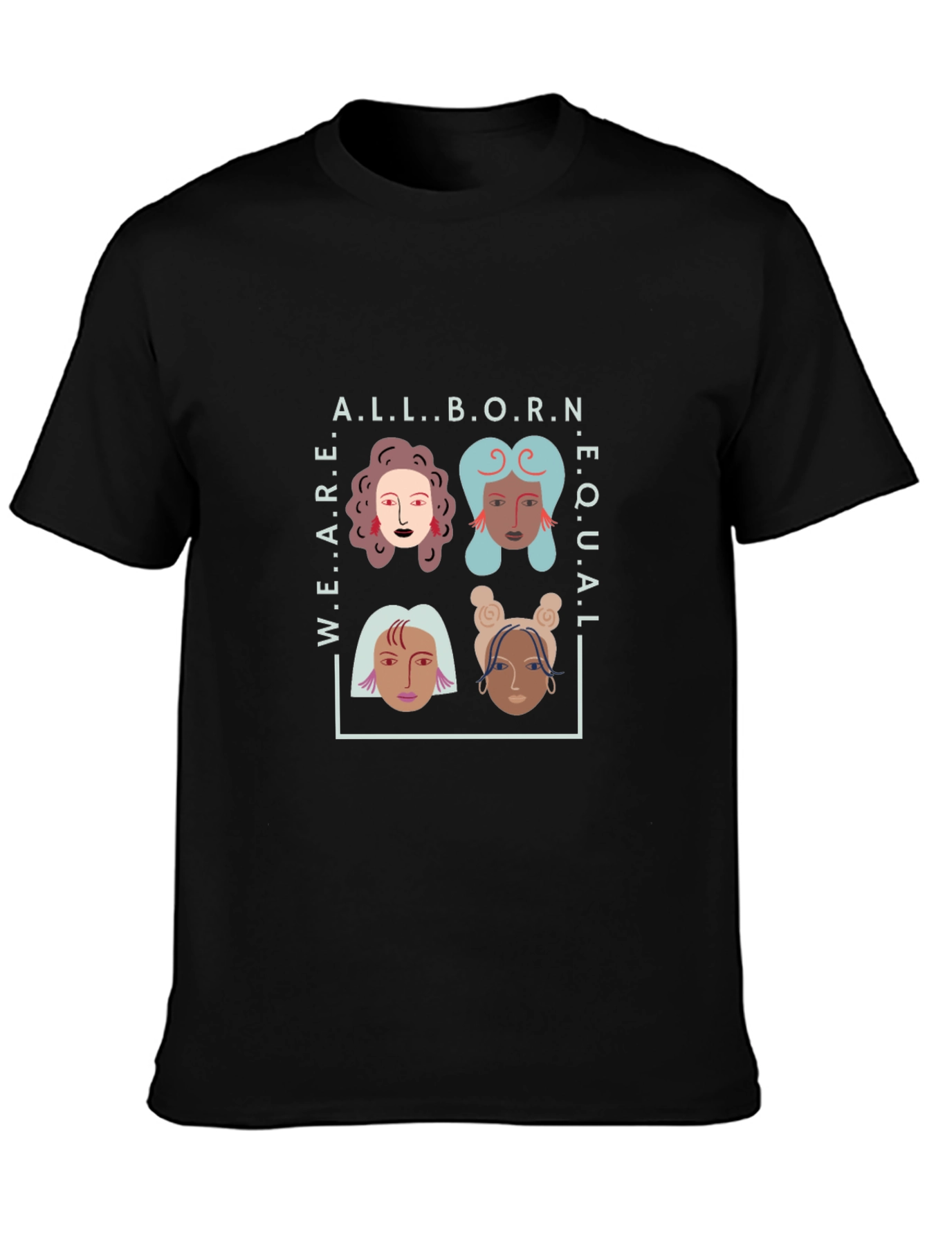 Black All Born Equal T-Shirt view 3