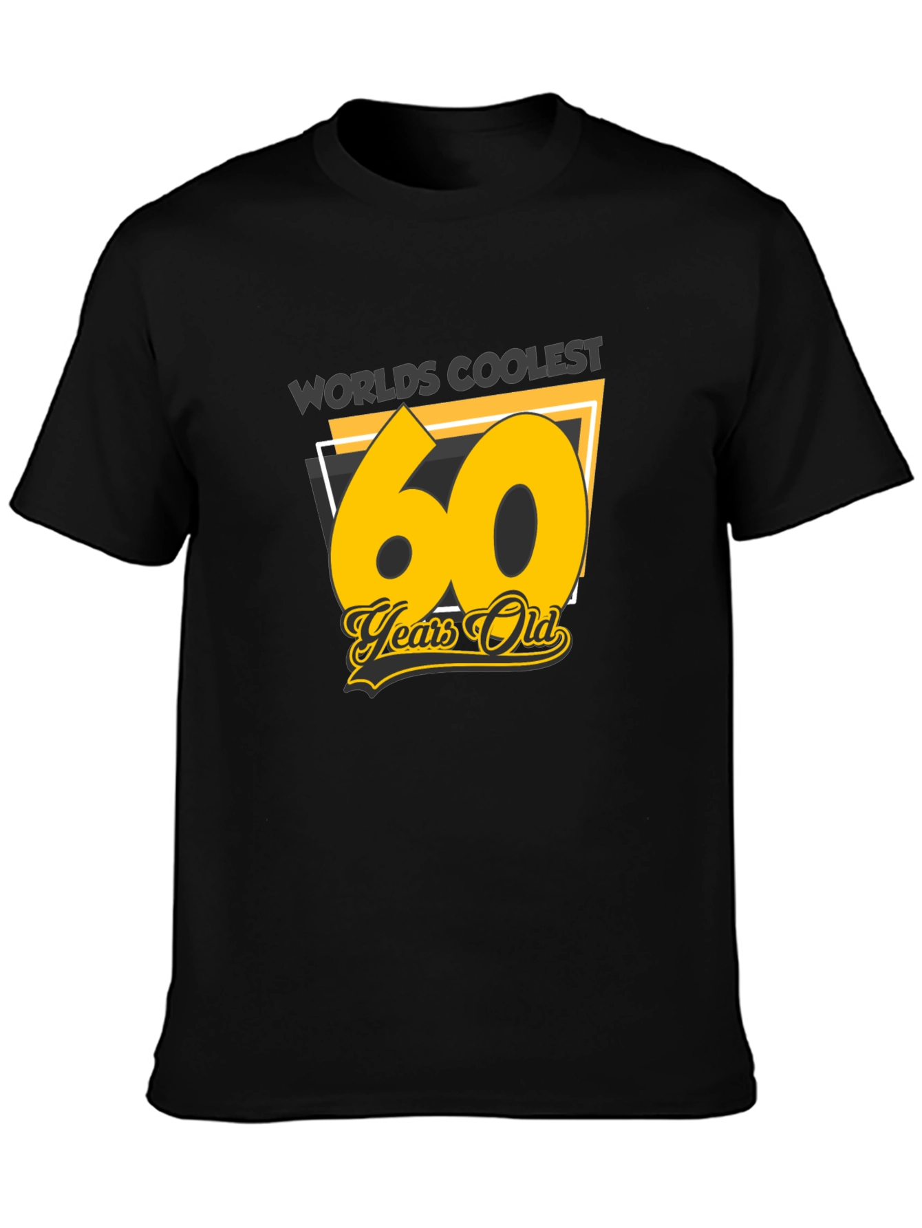 Black Worlds Coolest 60 Years Old Black T-Shirt view 3