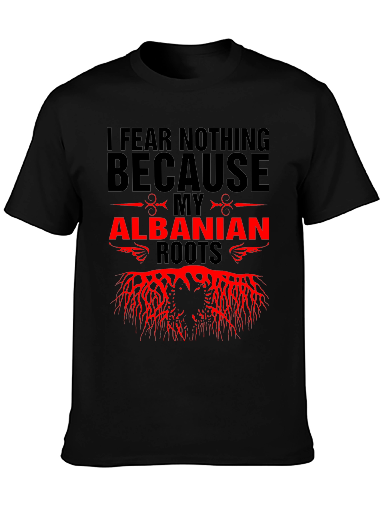 Black Albanian Roots Graphic Tee view 3