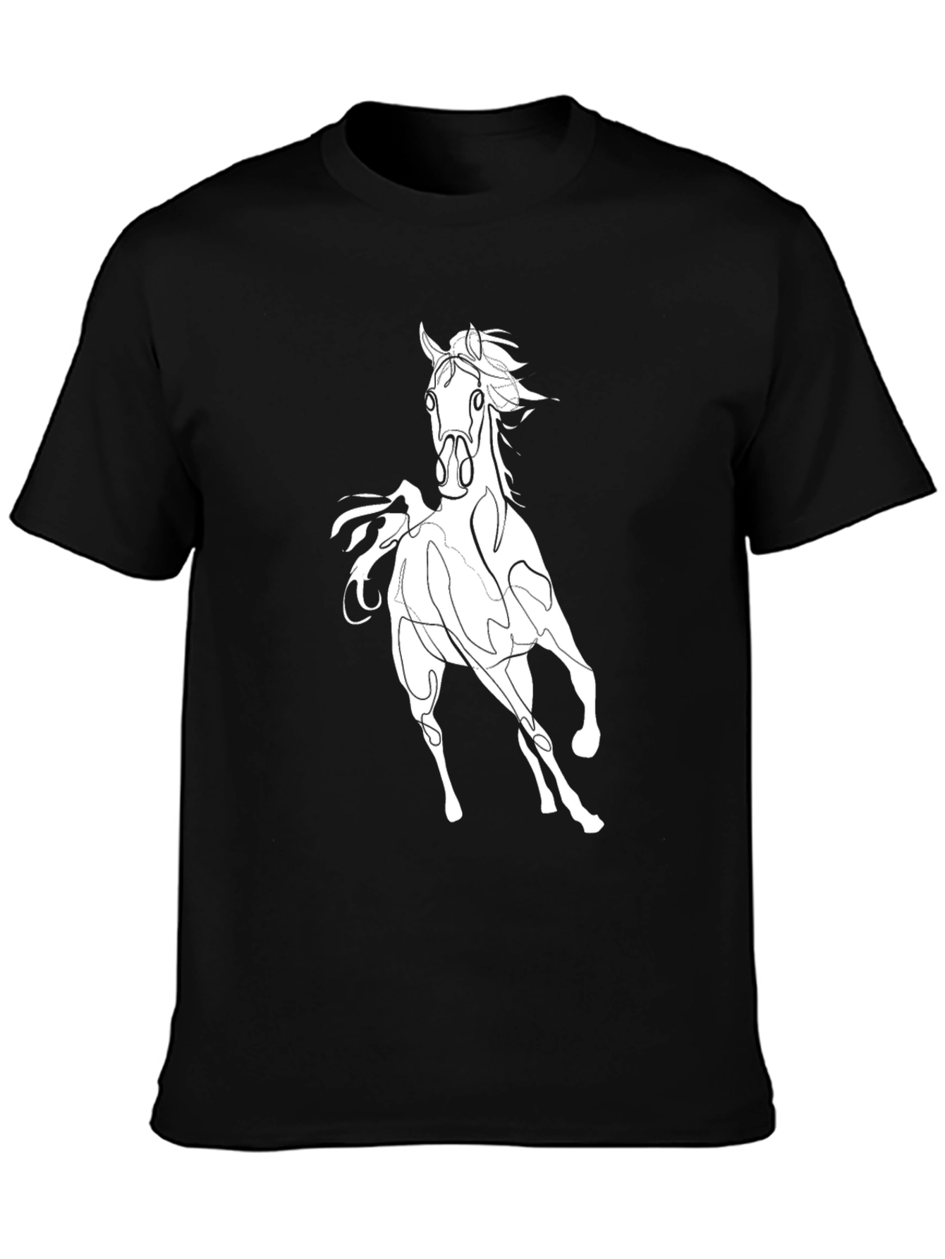 Black Black Horse Graphic T-Shirt - Stylish Men's Tee view 3