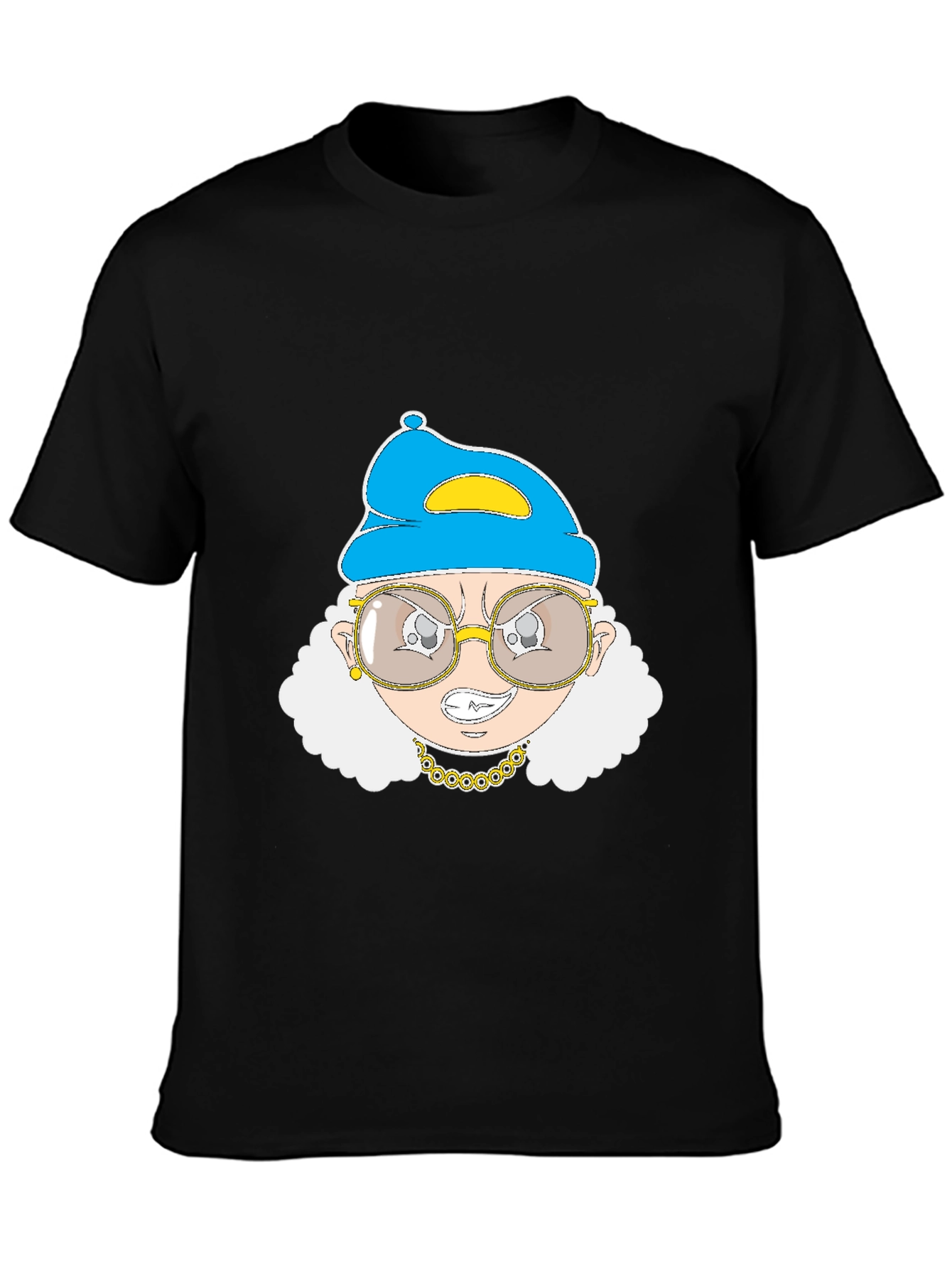 Black Grandma Gangster T-Shirt - Black view 3