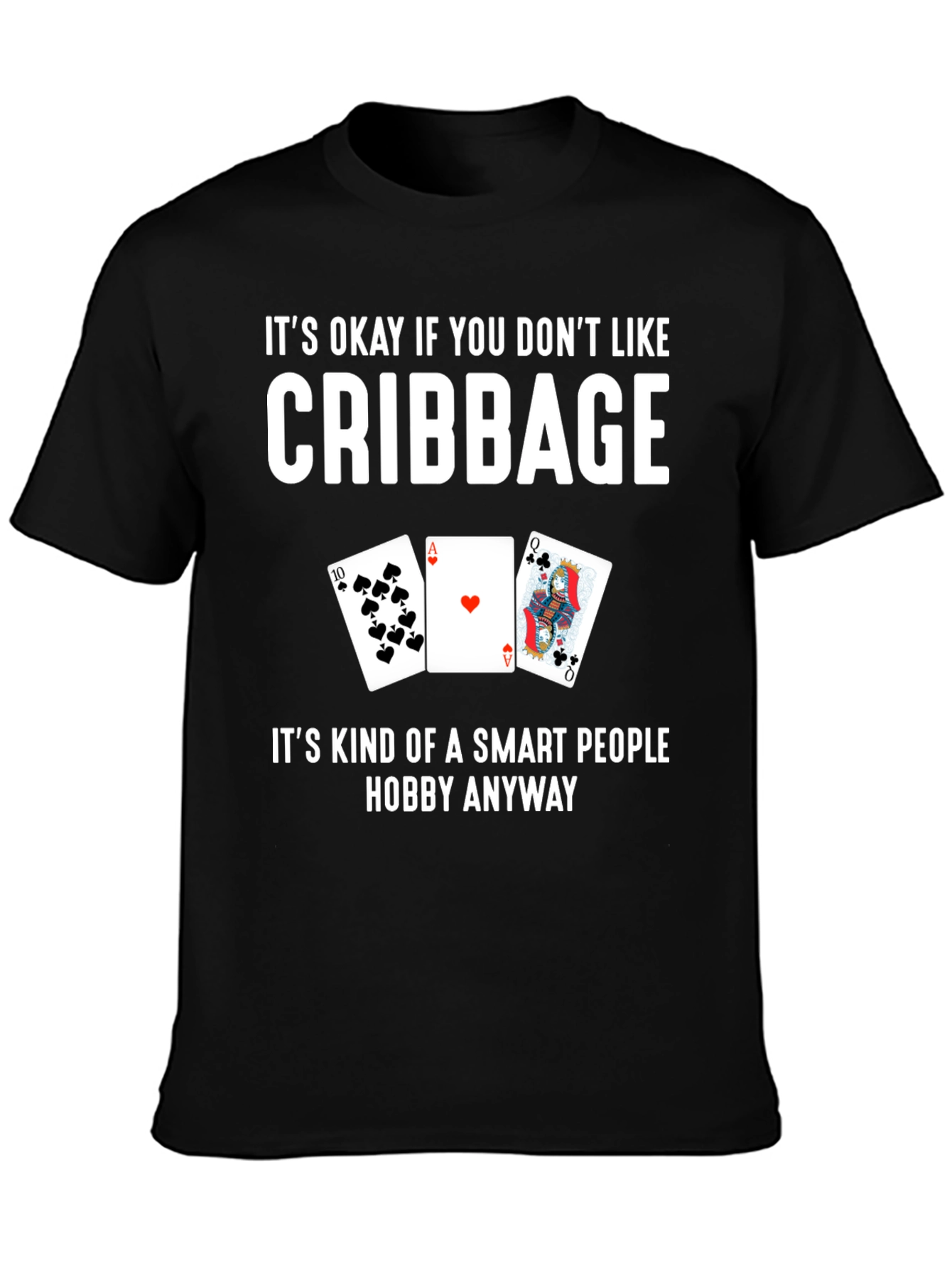 Black Cribbage Smart People Hobby Graphic Tee view 3