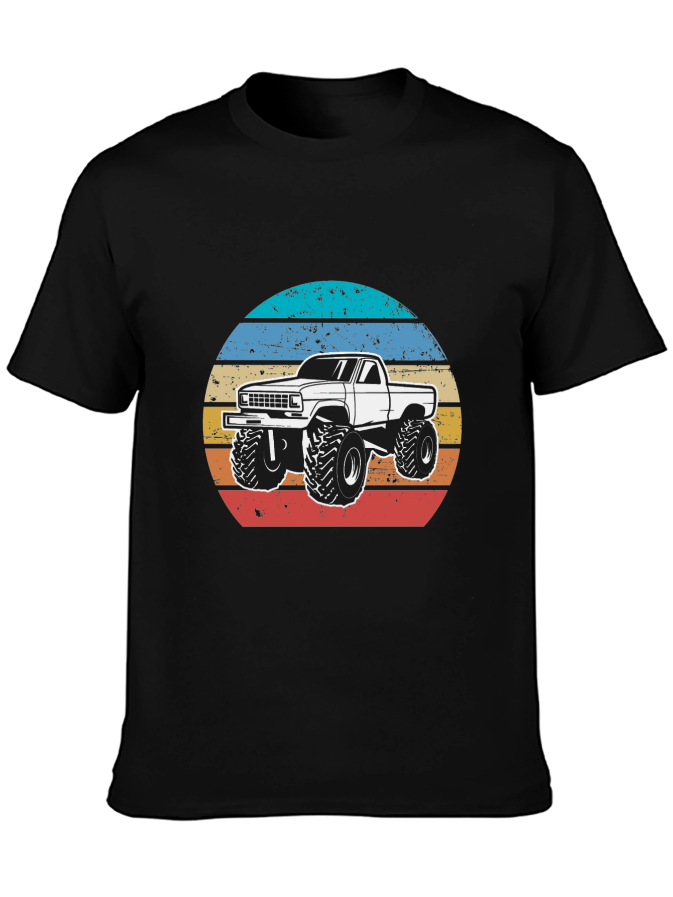 Black Retro Truck T-Shirt - Vintage Style Monster Truck Tee view 3