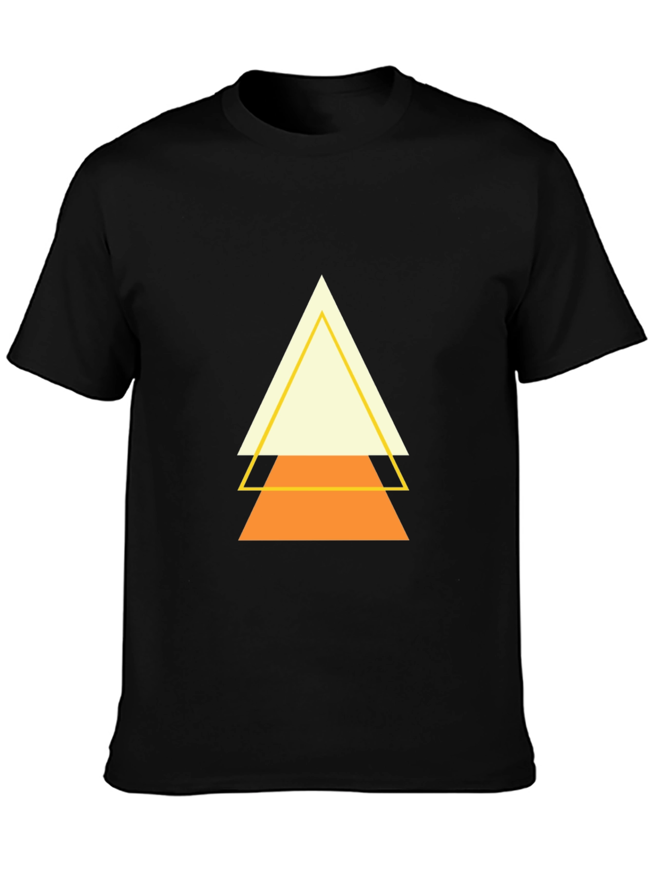 Black Geometric Triangle Graphic Tee - Modern Minimalist Design view 3