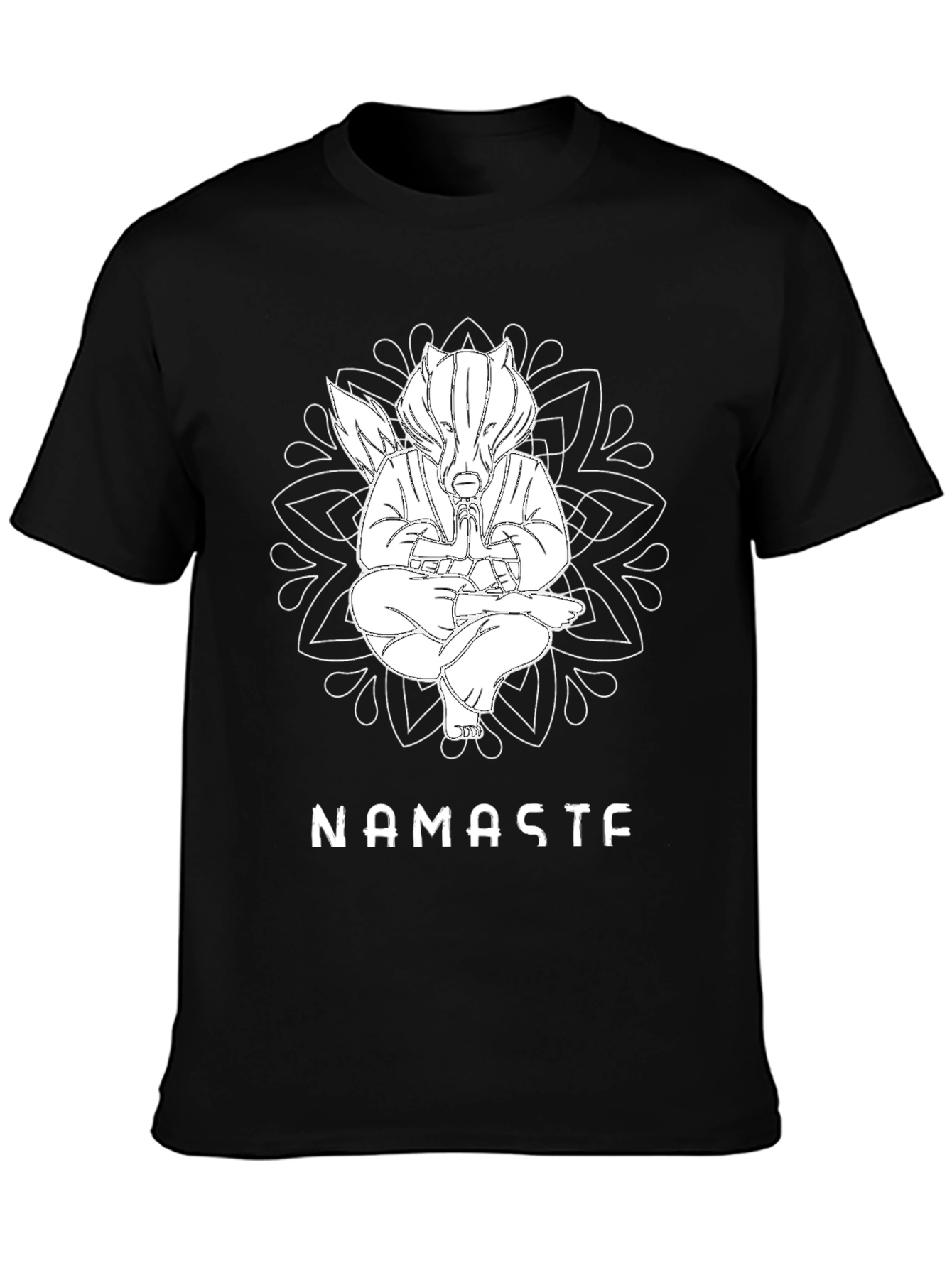 Black Namaste Badger Black T-Shirt view 3