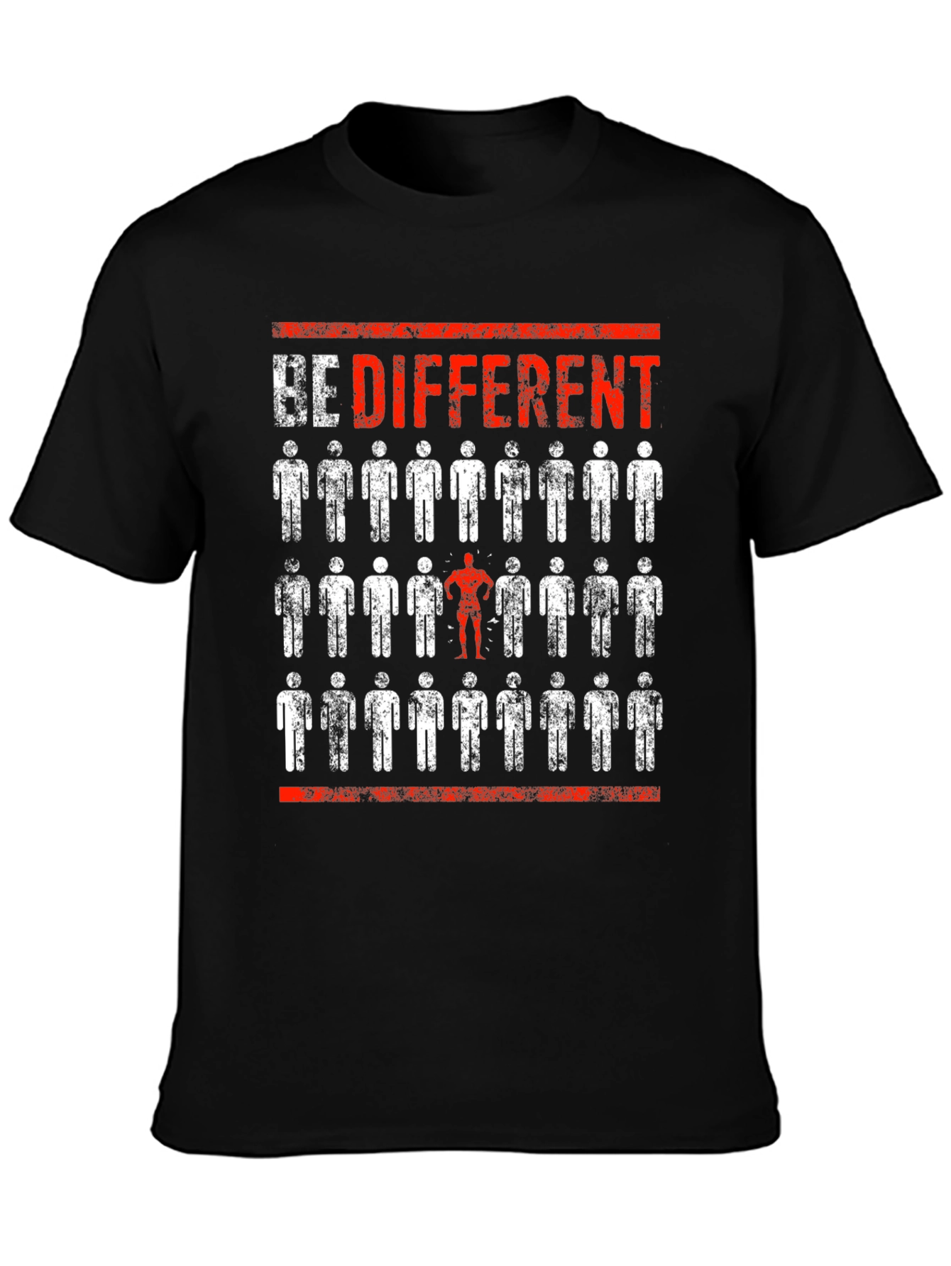 Black Be Different Graphic T-Shirt view 3