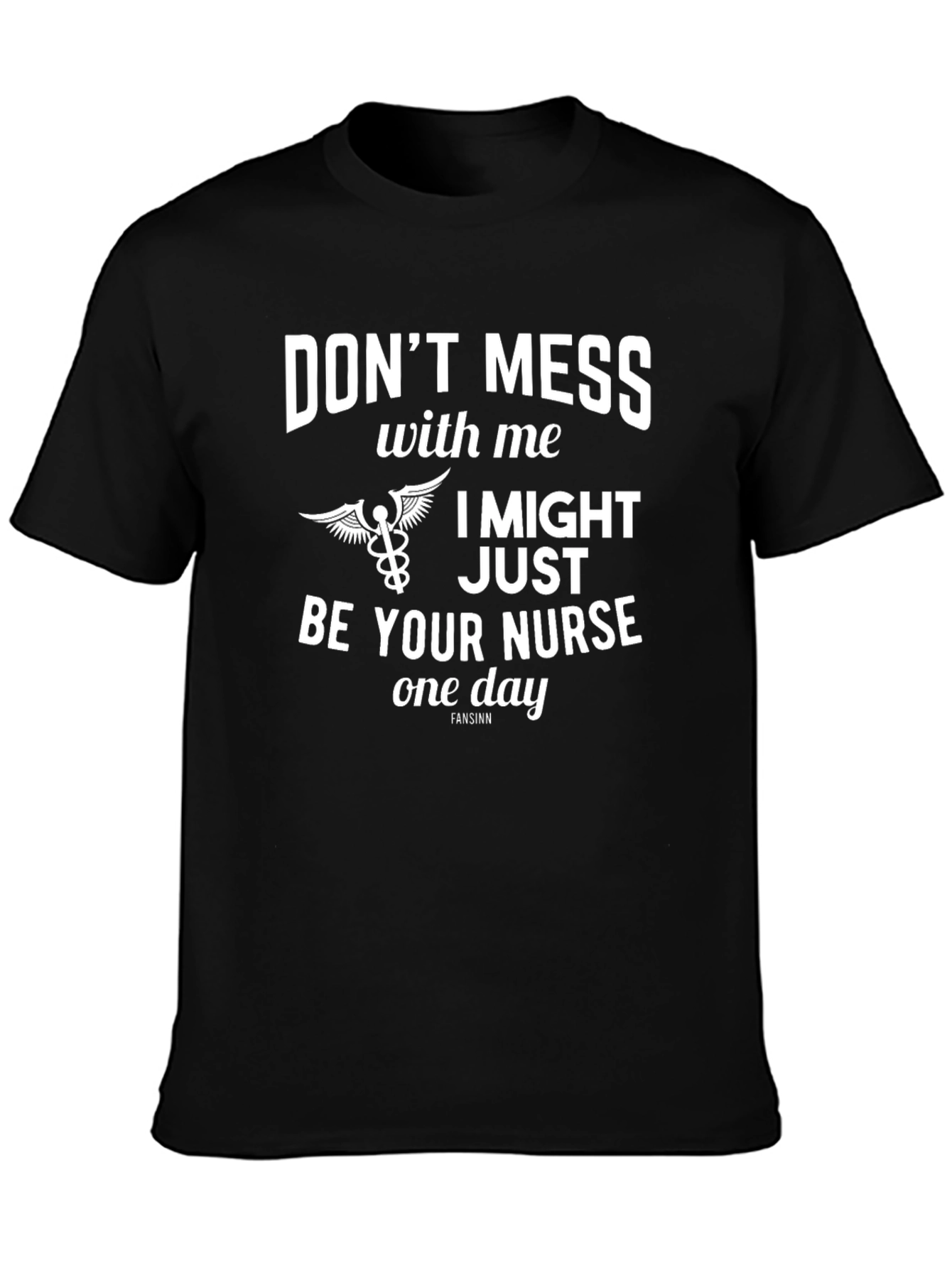 Black Don't Mess with Me Nurse Graphic Tee view 3