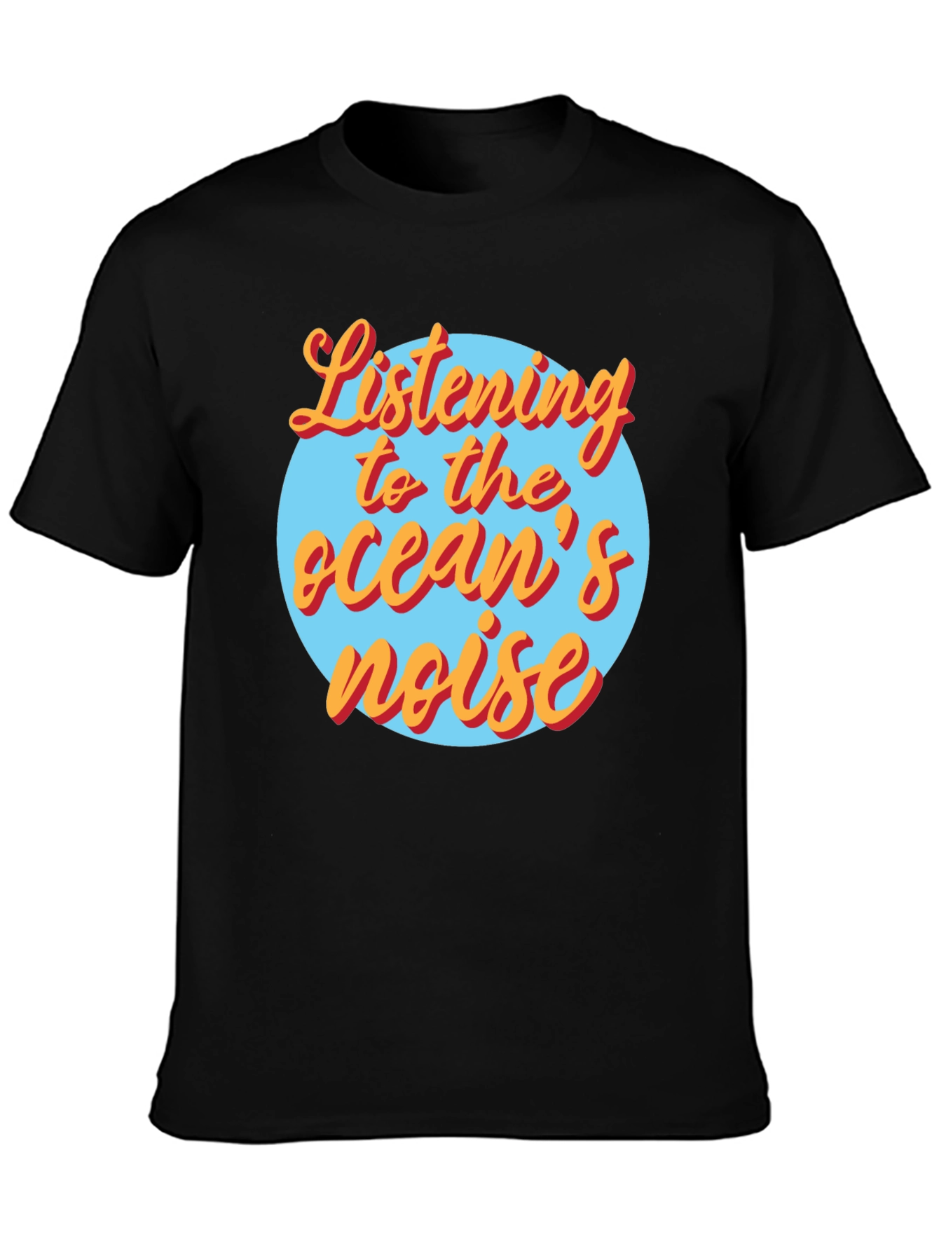 Black Listening to the Ocean's Noise Graphic Tee view 3
