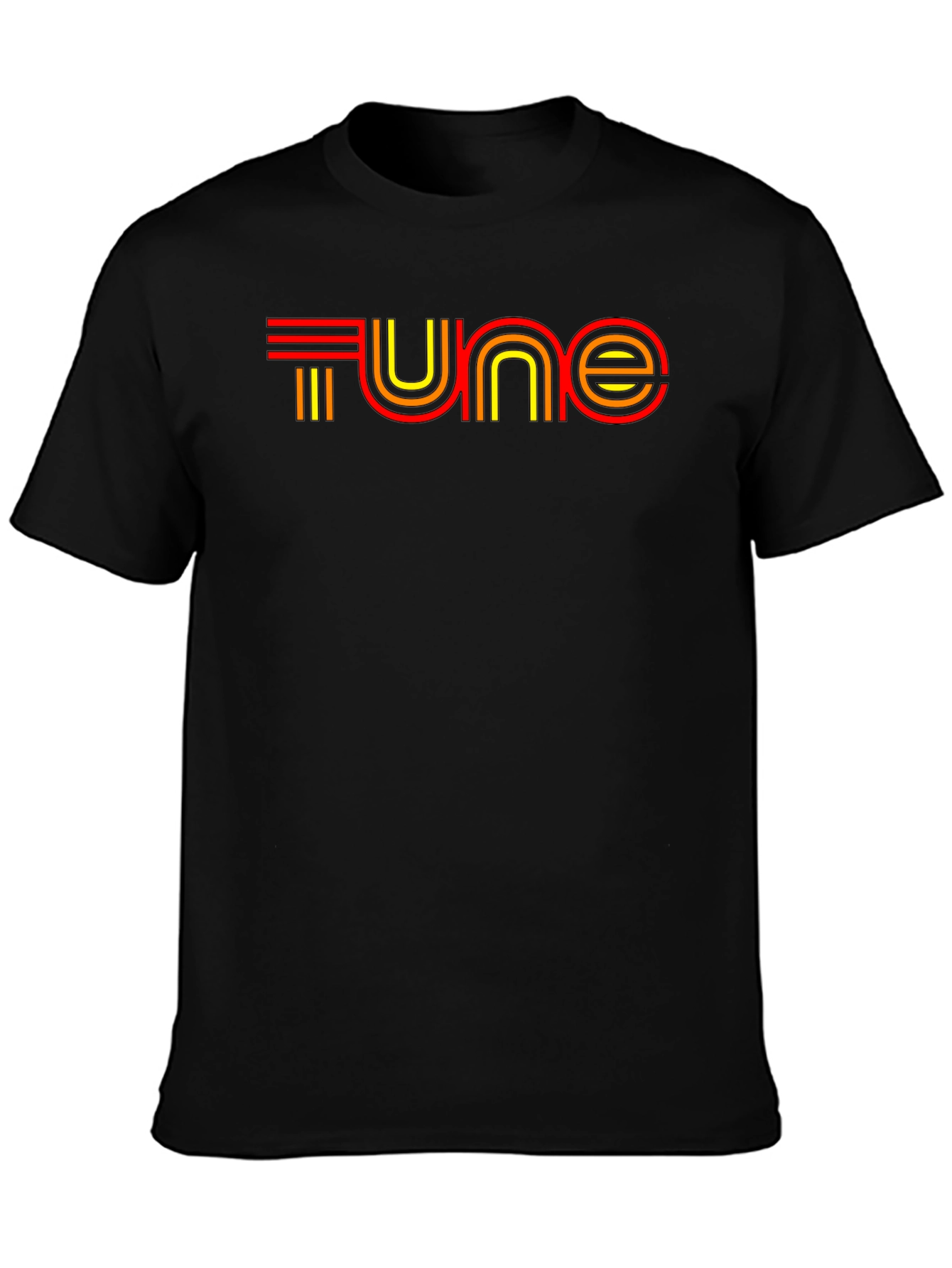 Black Retro Tune T-Shirt - Black Cotton Blend view 3