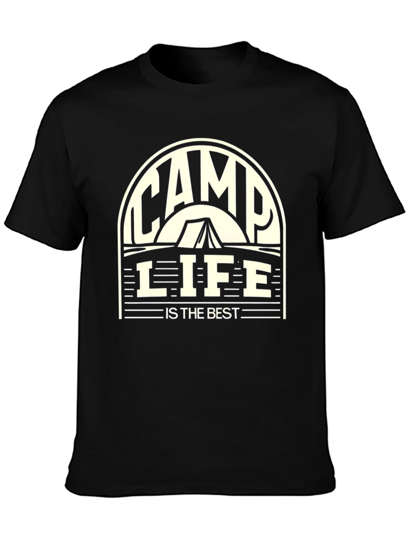 Black Camp Life is the Best Black T-Shirt view 3