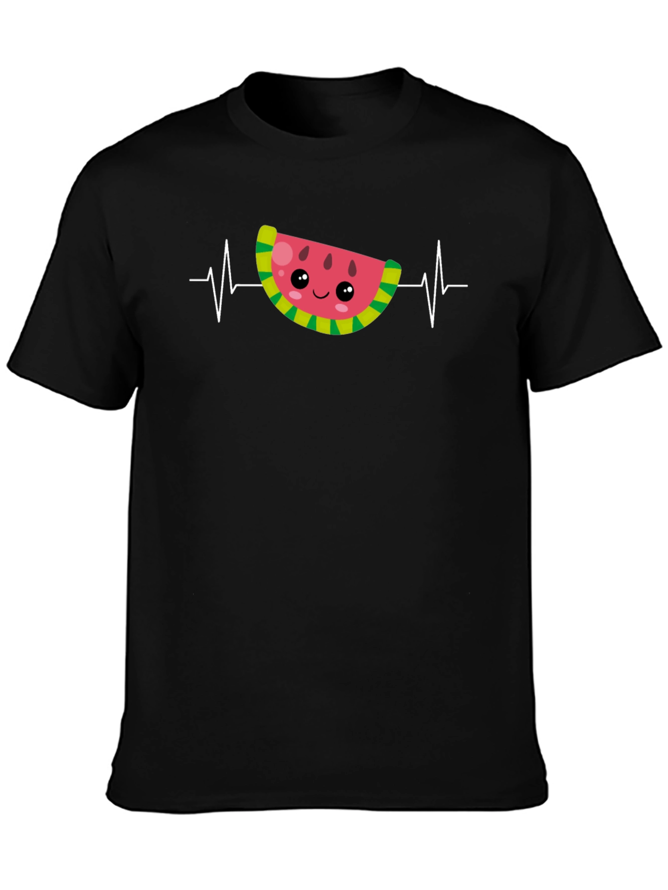 Black Watermelon Heartbeat Black T-Shirt view 3