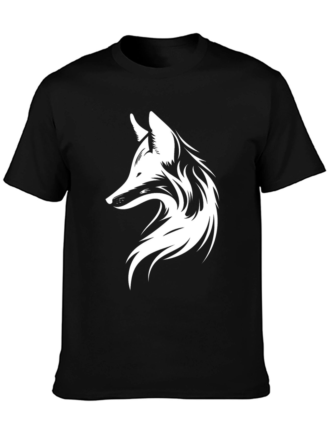 Black Fox Graphic Print Men's Black T-Shirt view 3