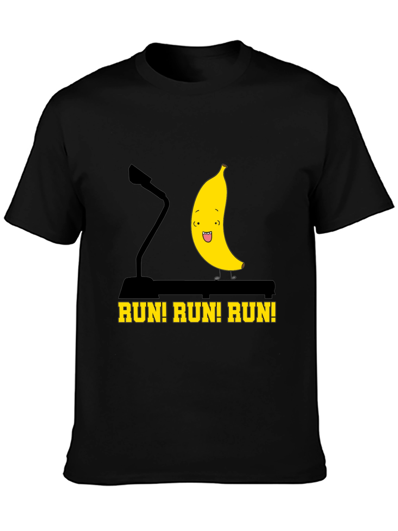 Black Run Banana Run Funny Graphic Tee view 3