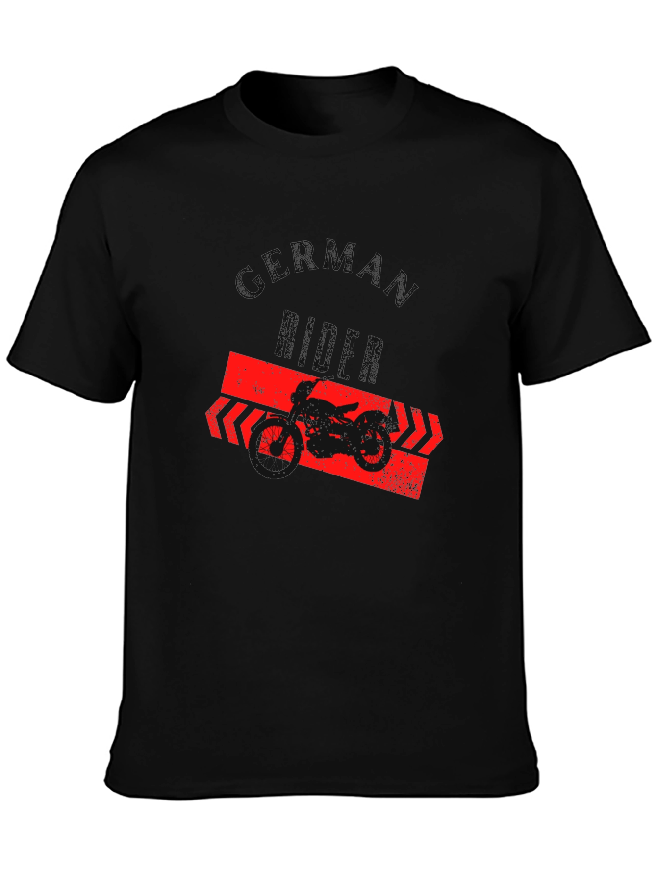 Black German Rider T-Shirt - Black, Motorcycle Graphic Tee view 3
