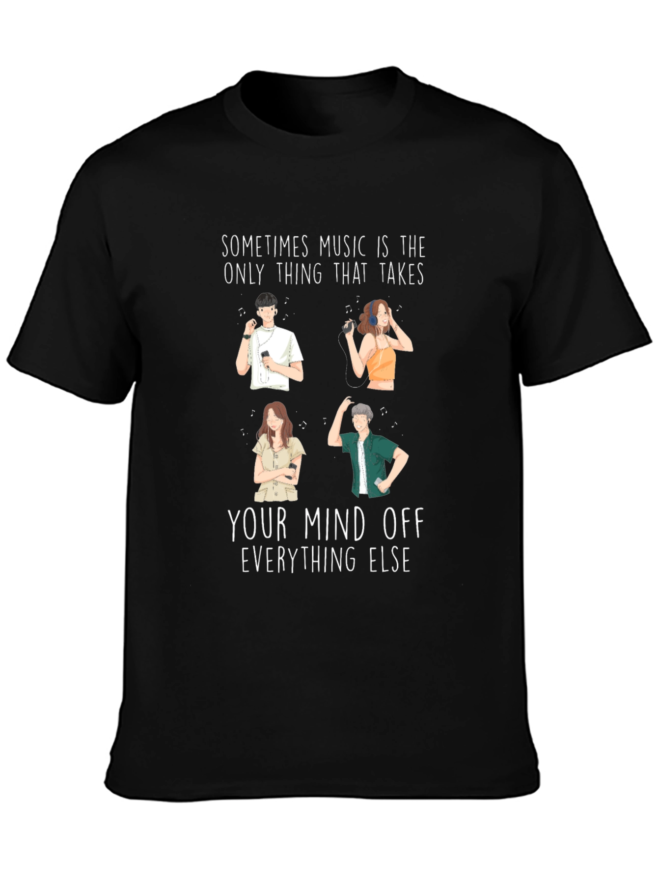 Black Music Takes Your Mind Off T-Shirt view 3