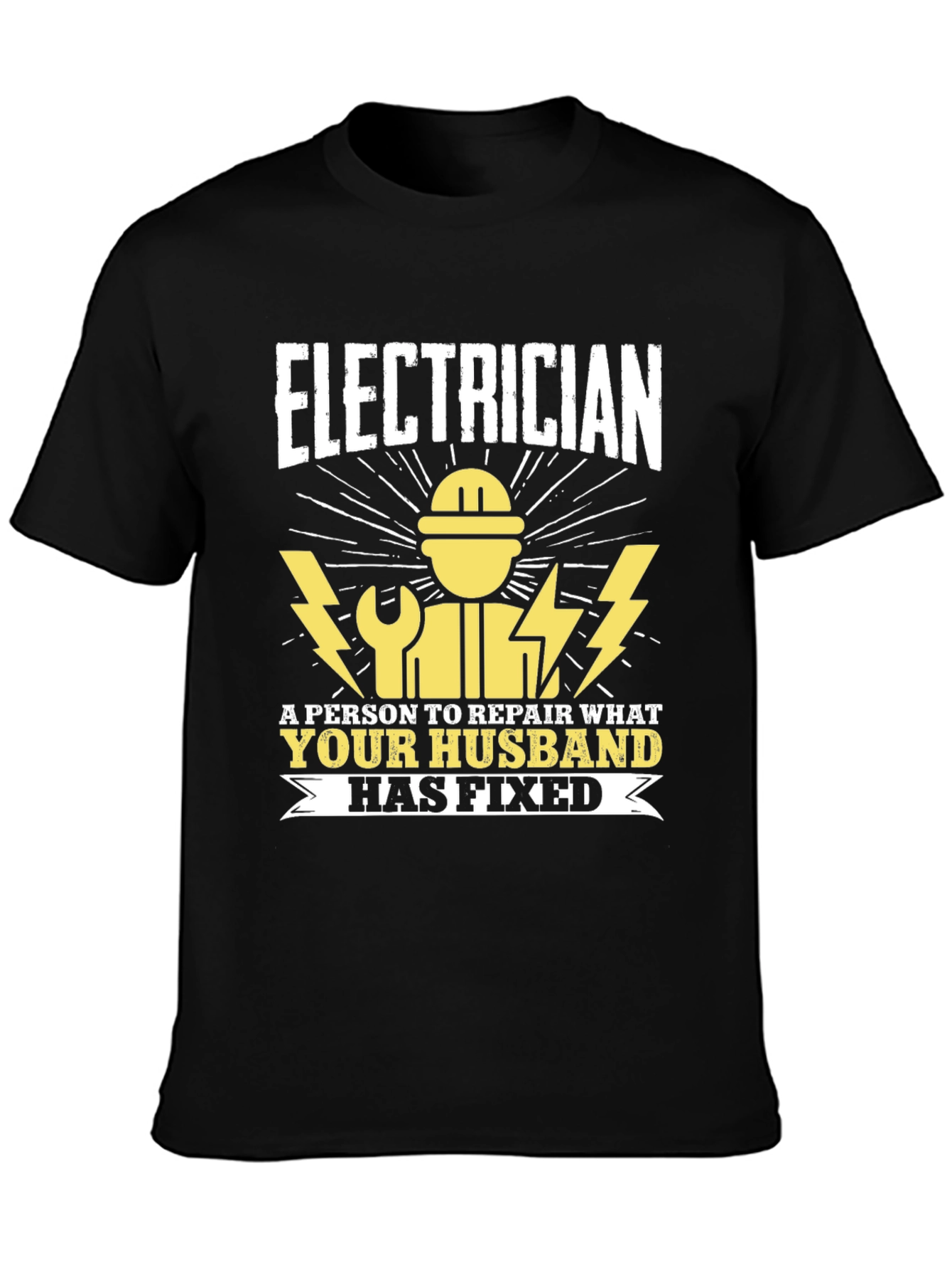 Black Electrician Humor T-Shirt view 3