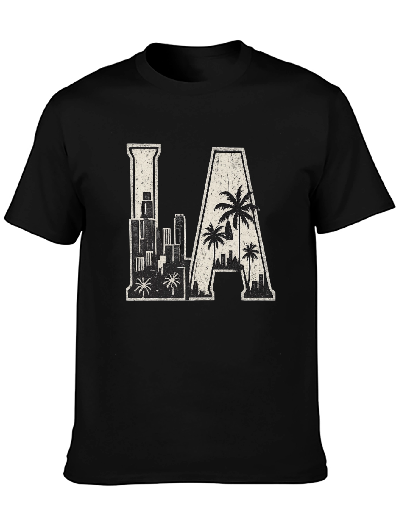 Black LA Skyline Graphic Tee - Urban Style view 3
