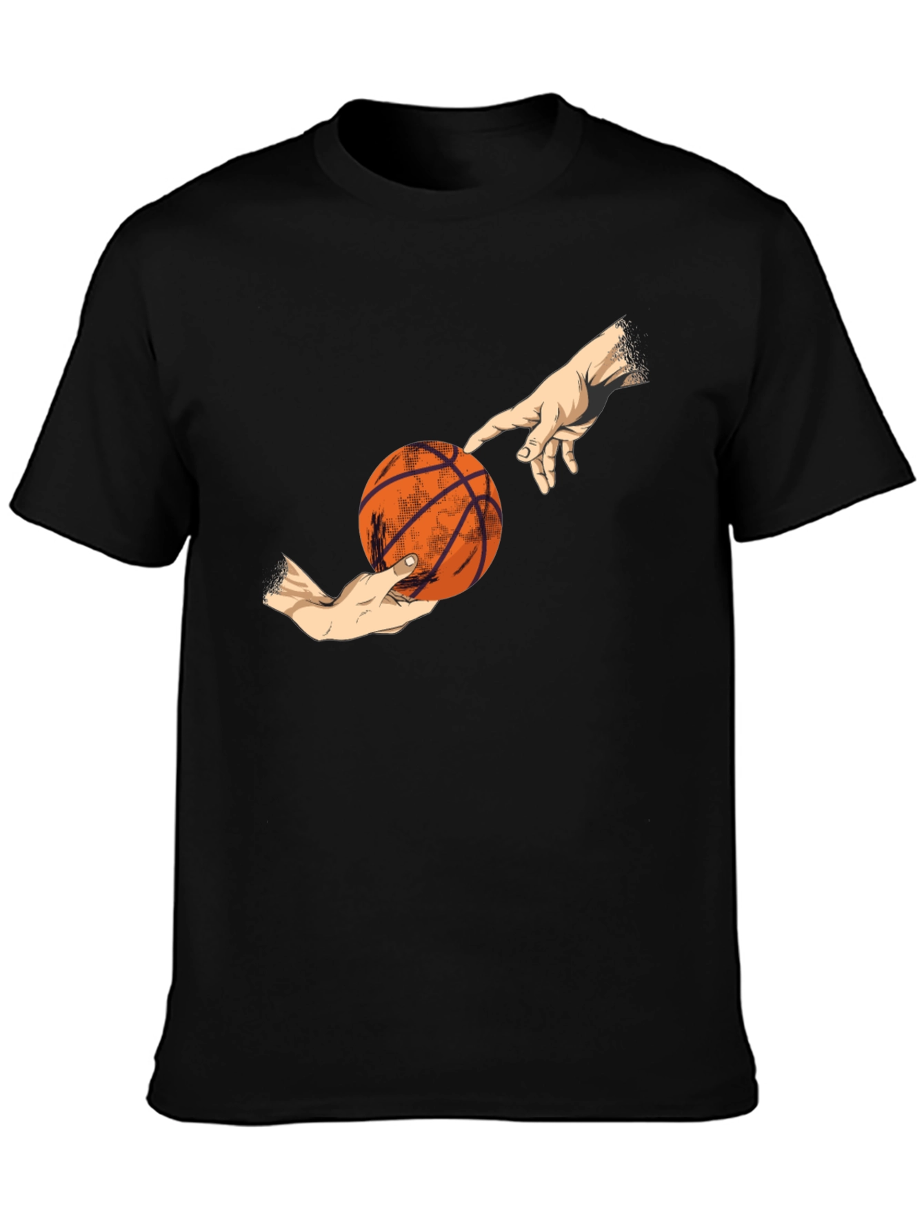Black Basketball Creation T-Shirt - Artistic Sports Tee view 3
