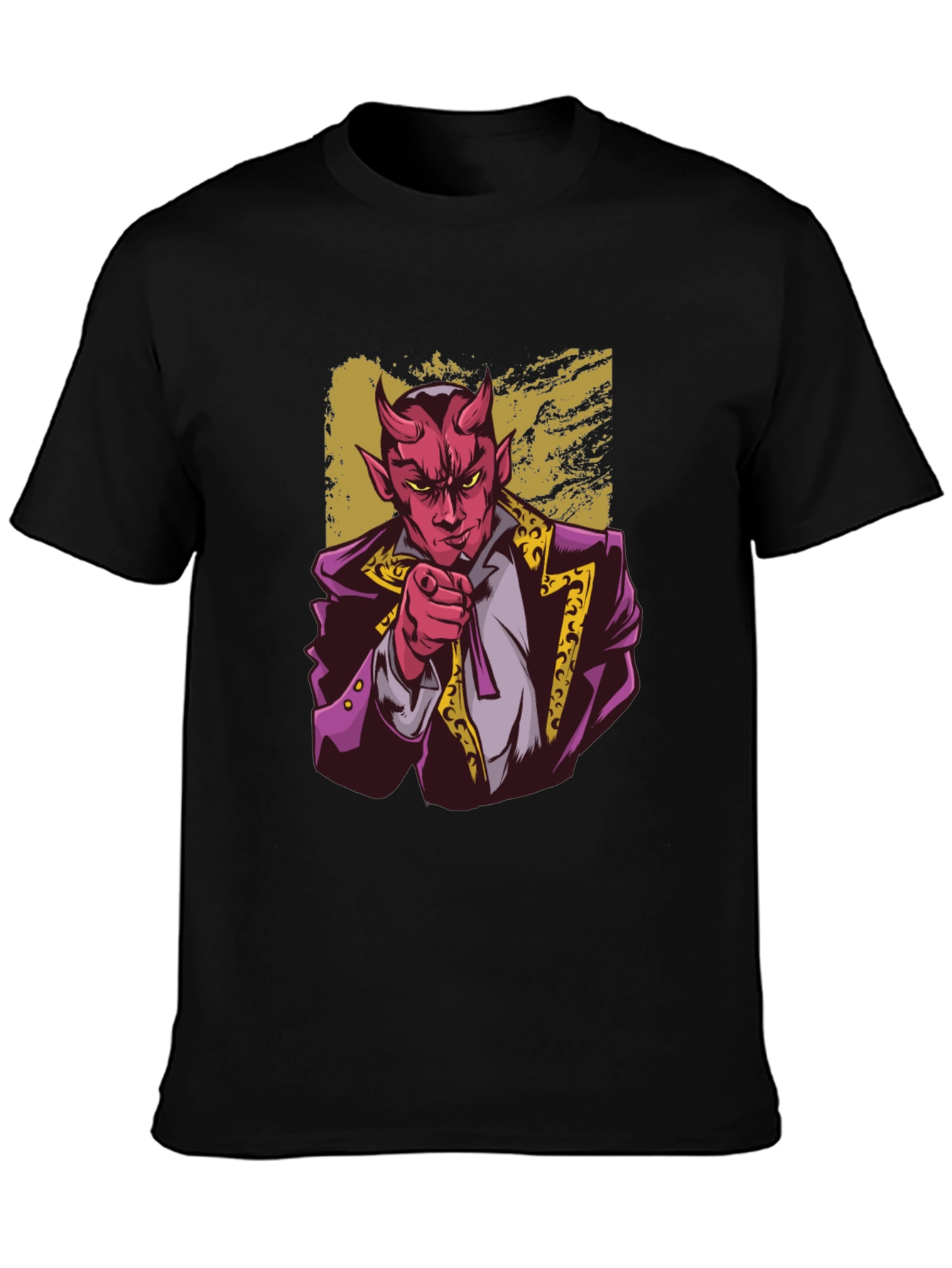 Black Devil Pointing Graphic Tee - Stylish Men's T-Shirt view 3
