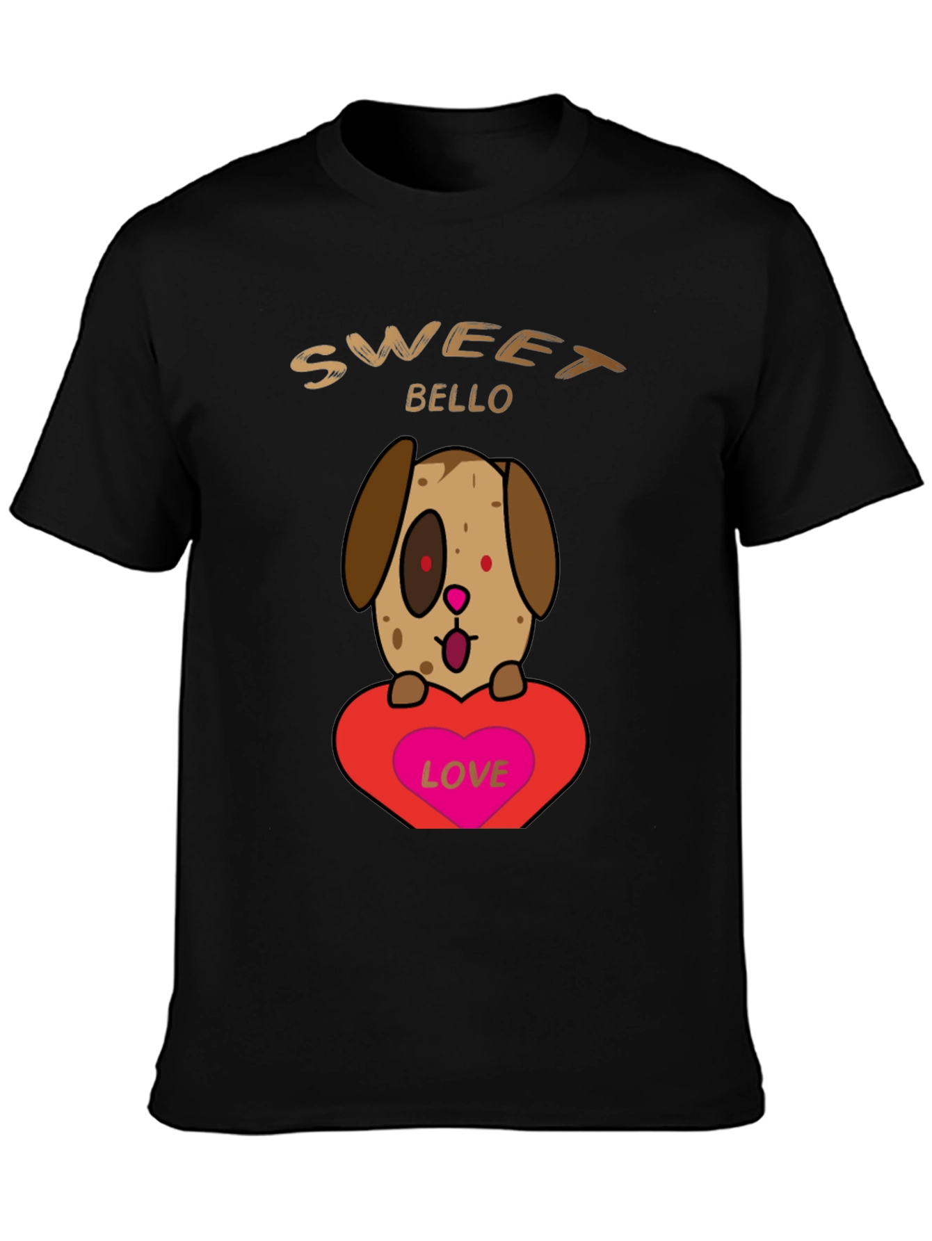 Black Sweet Bello Dog Lover T-Shirt view 3
