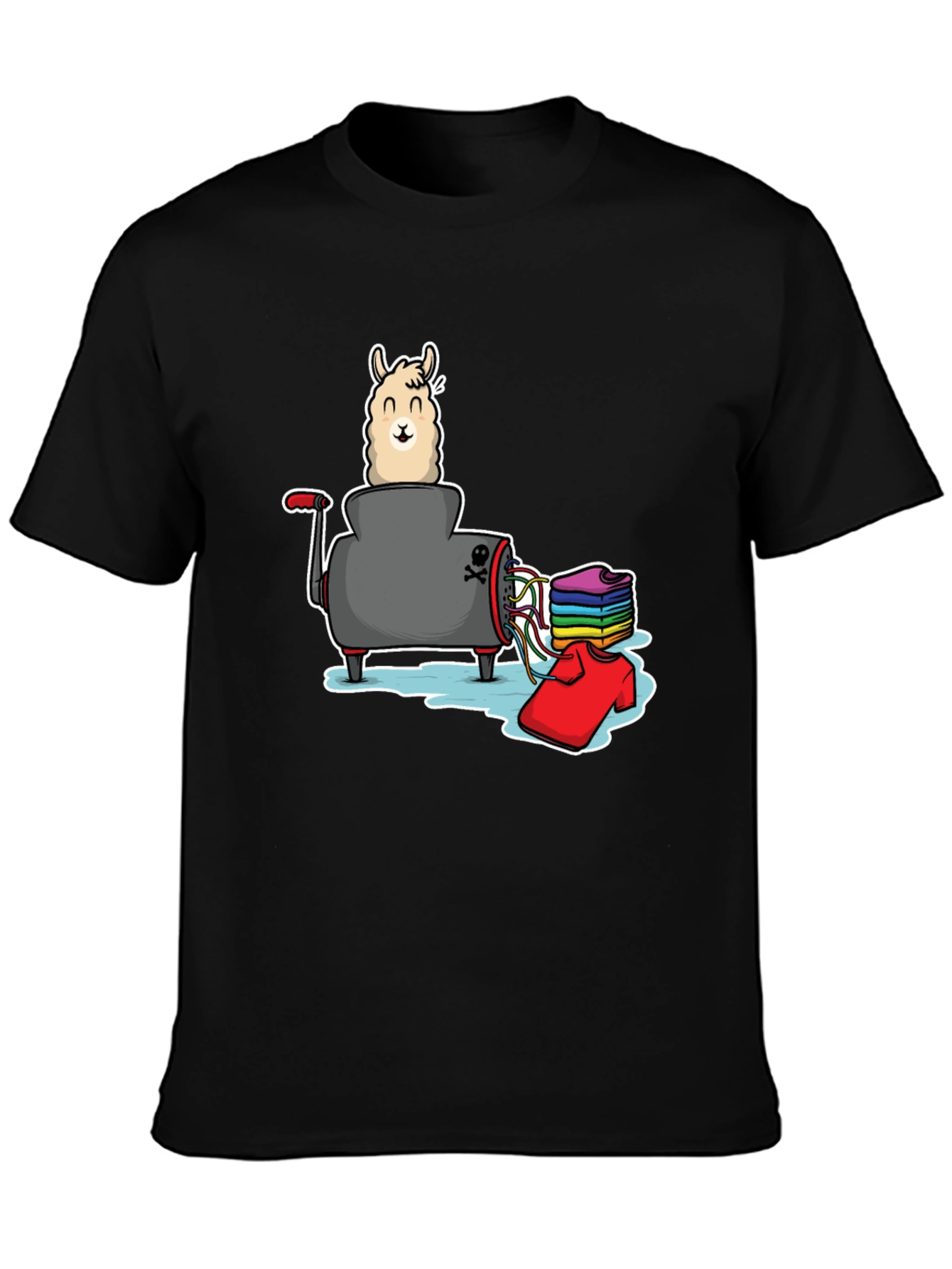 Black Llama T-Shirt - Whimsical Design view 3