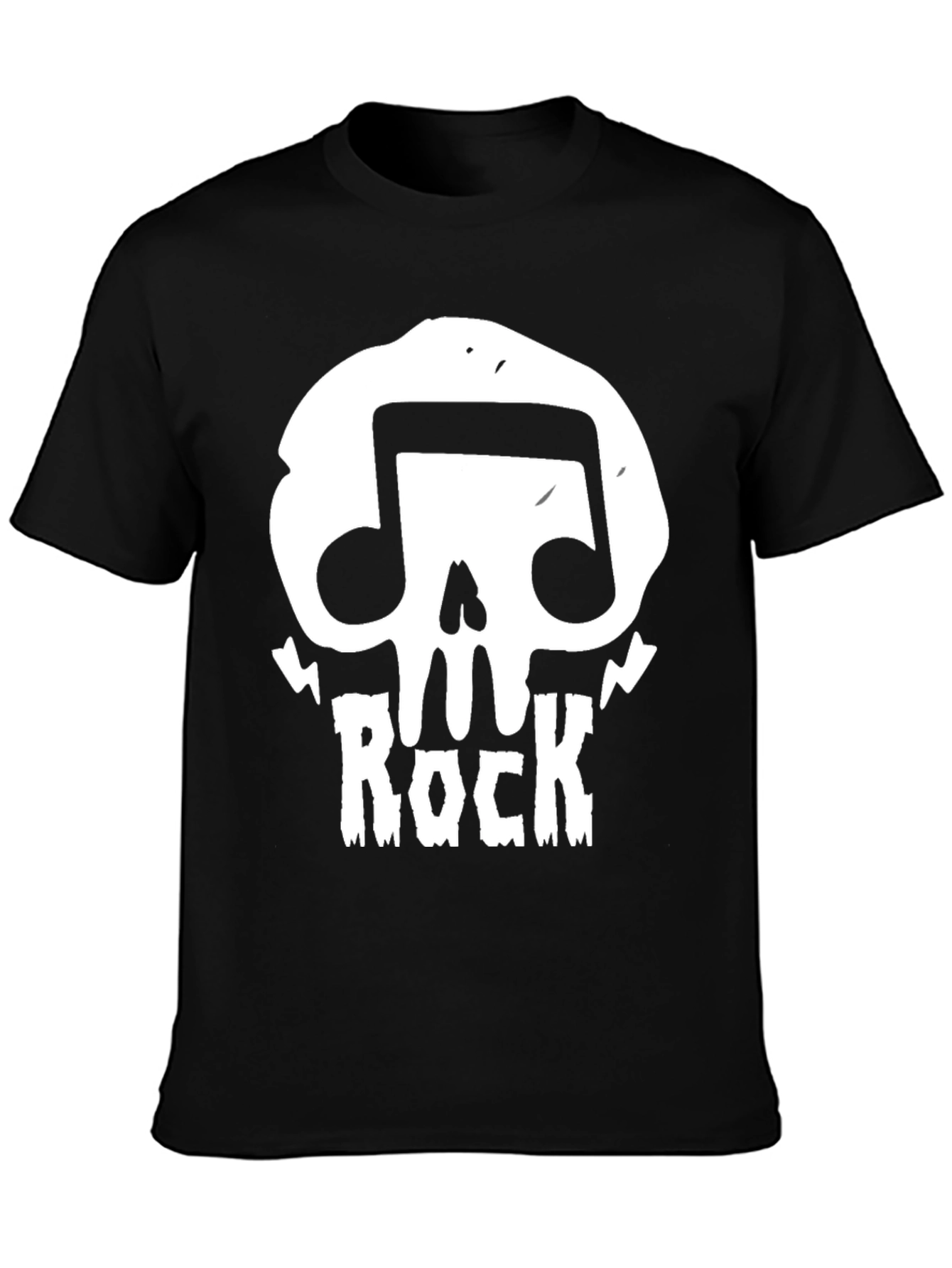 Black Rock Music Skull T-Shirt - Mens Black Graphic Tee view 3