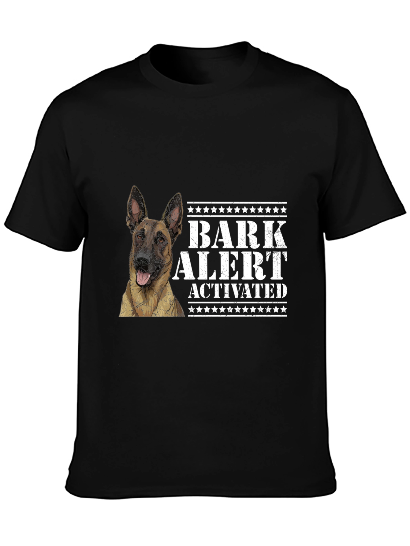Black Bark Alert Dog Lover T-Shirt view 3