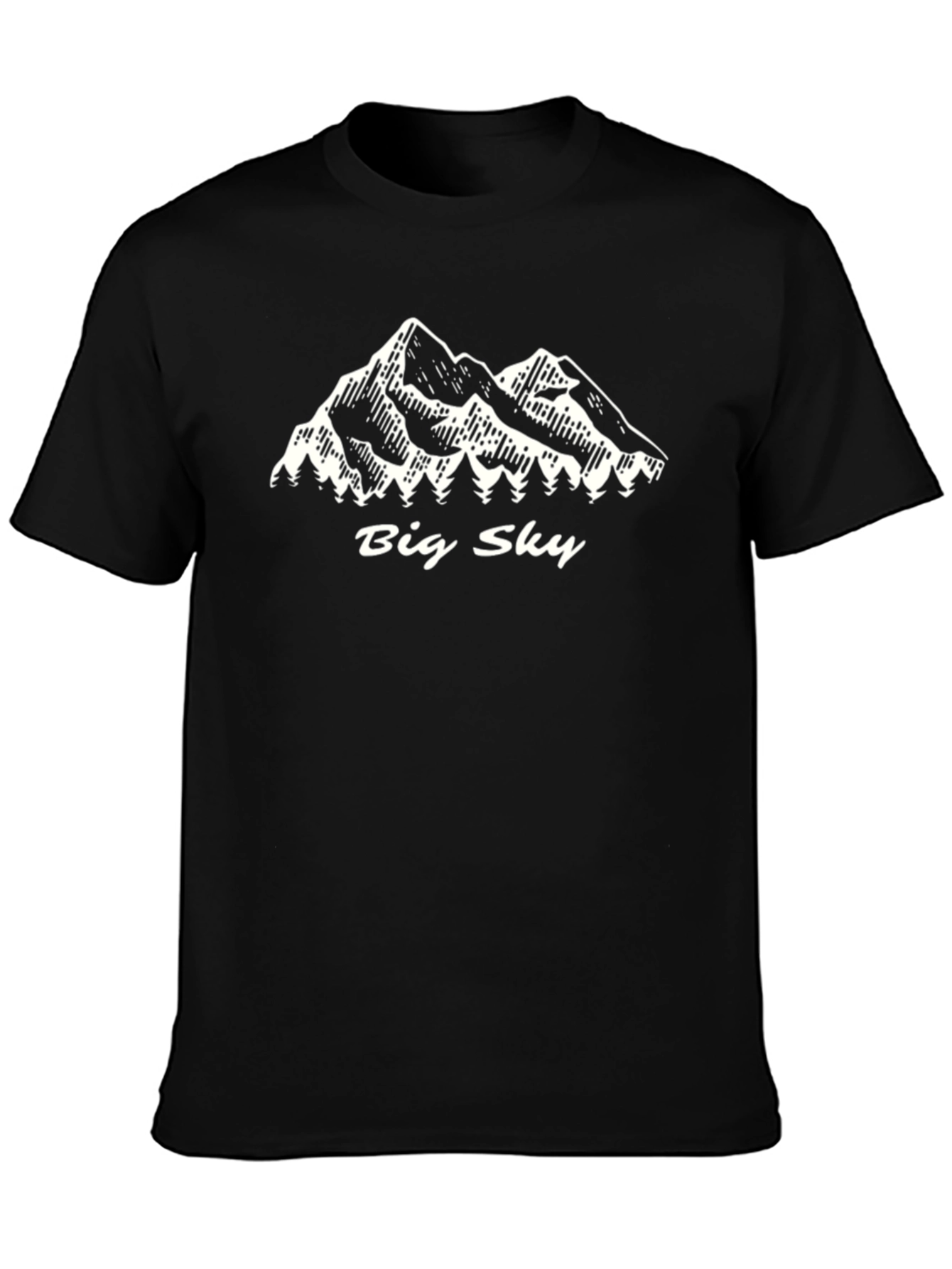 Black Big Sky Mountain Graphic T-Shirt - Black view 3