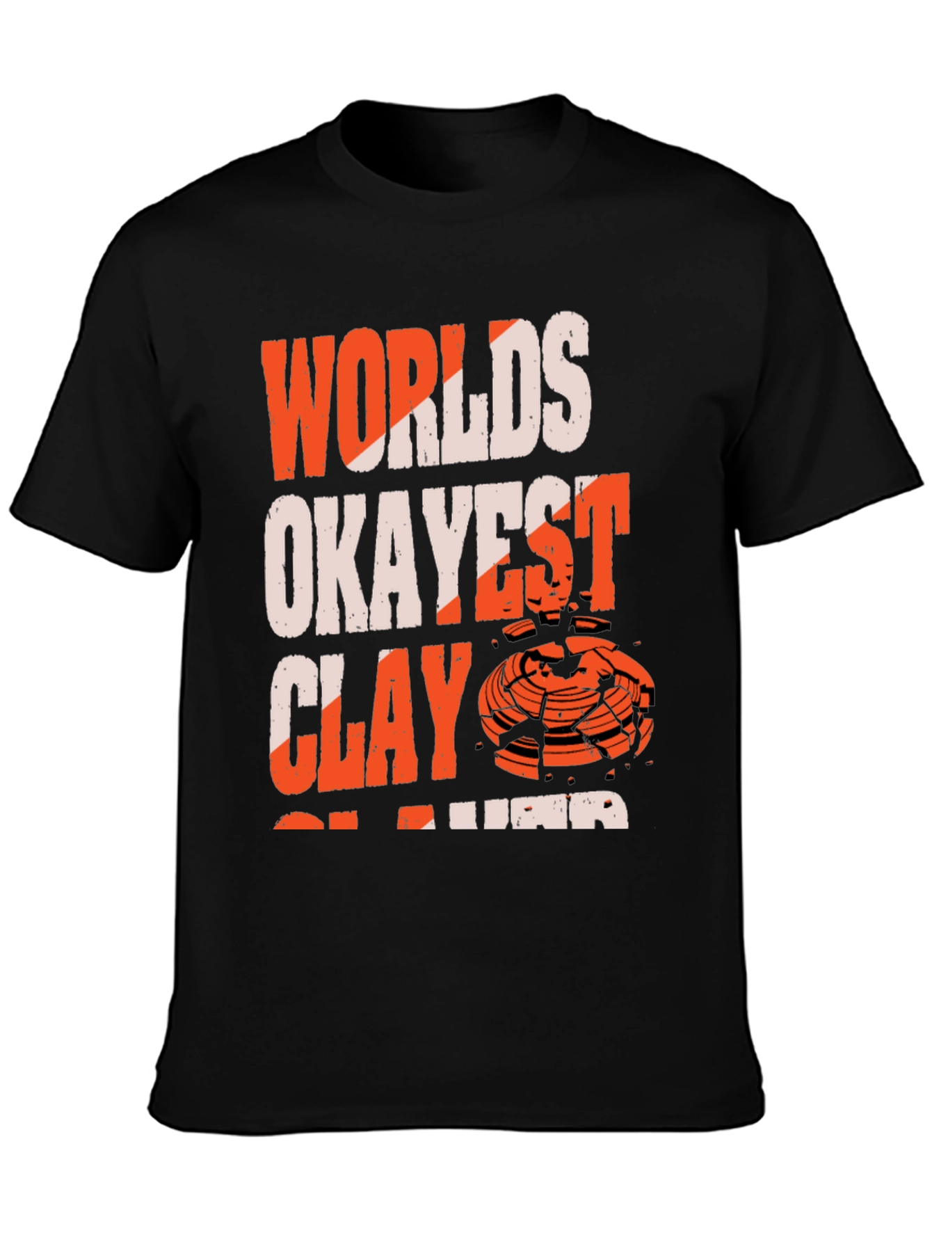 Black World's Okayest Clay Shooter T-Shirt view 3