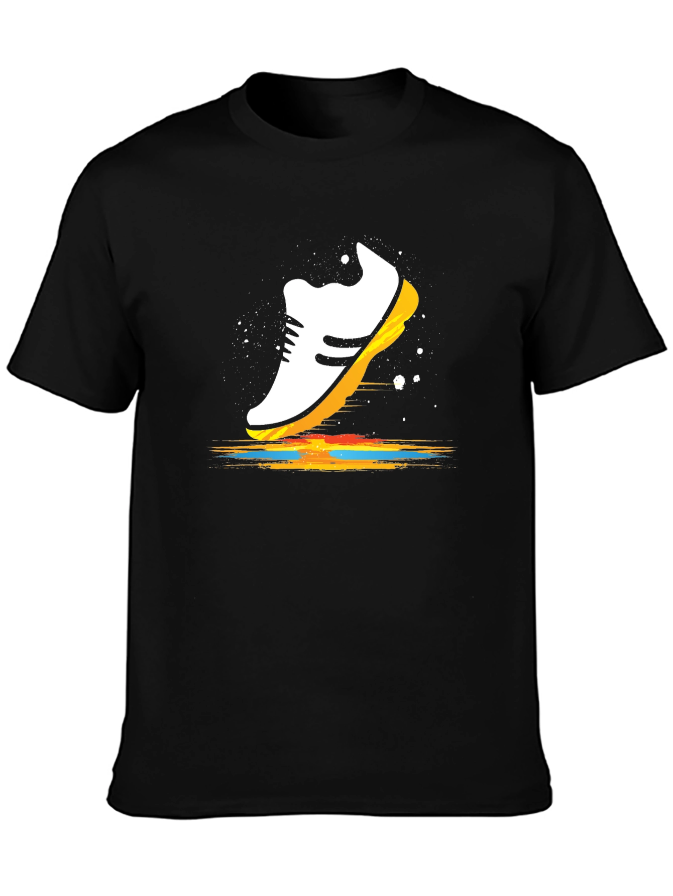 Black Running Shoe Graphic Tee - Black Cotton view 3