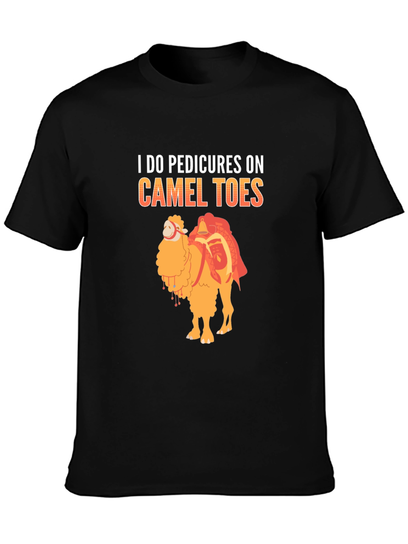 Black Pedicure Camel Toes Funny Graphic T-Shirt view 3