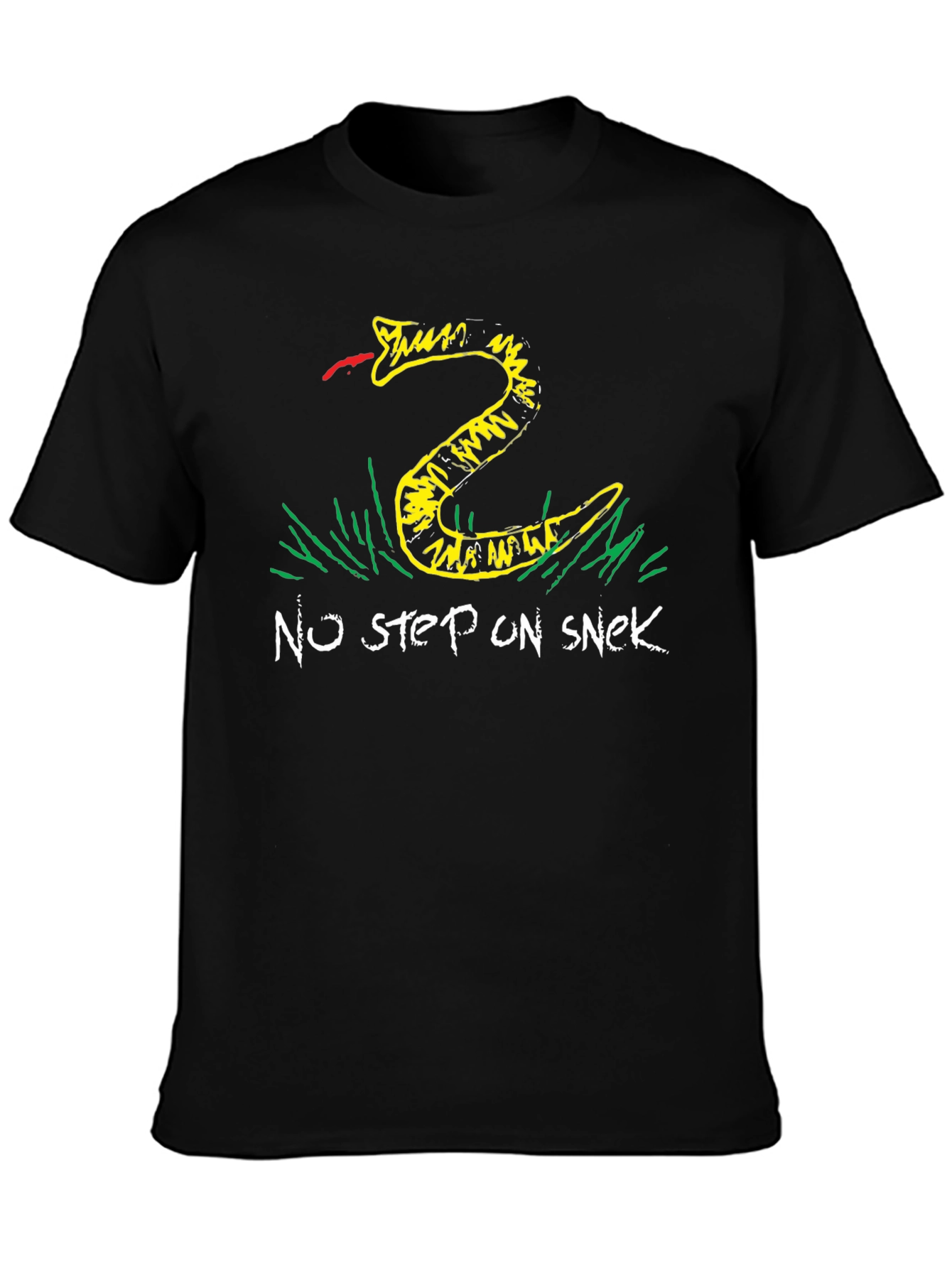 Black No Step on Snek T-Shirt - Black Graphic Tee view 3