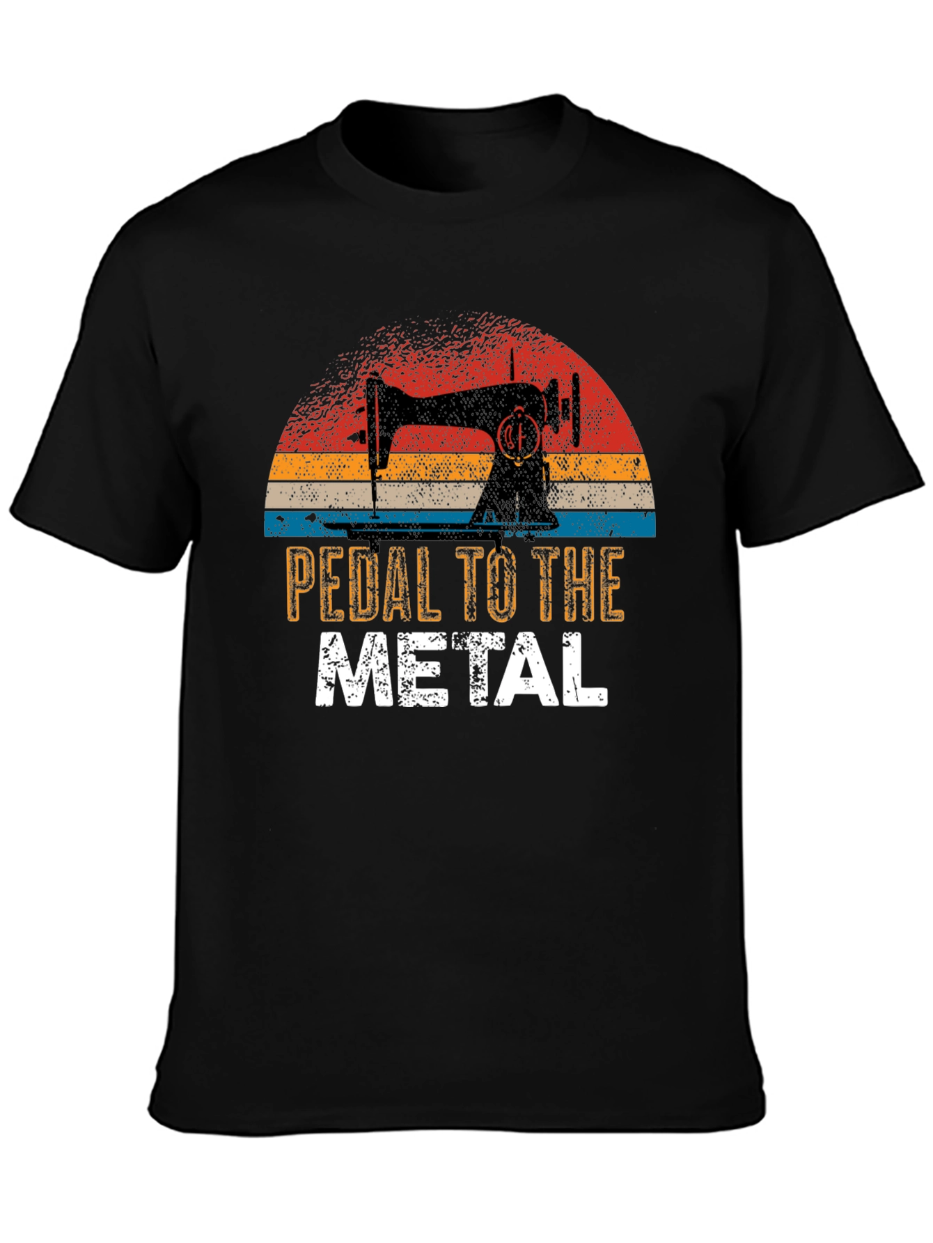 Black Pedal to the Metal Sewing Machine Graphic T-Shirt view 3