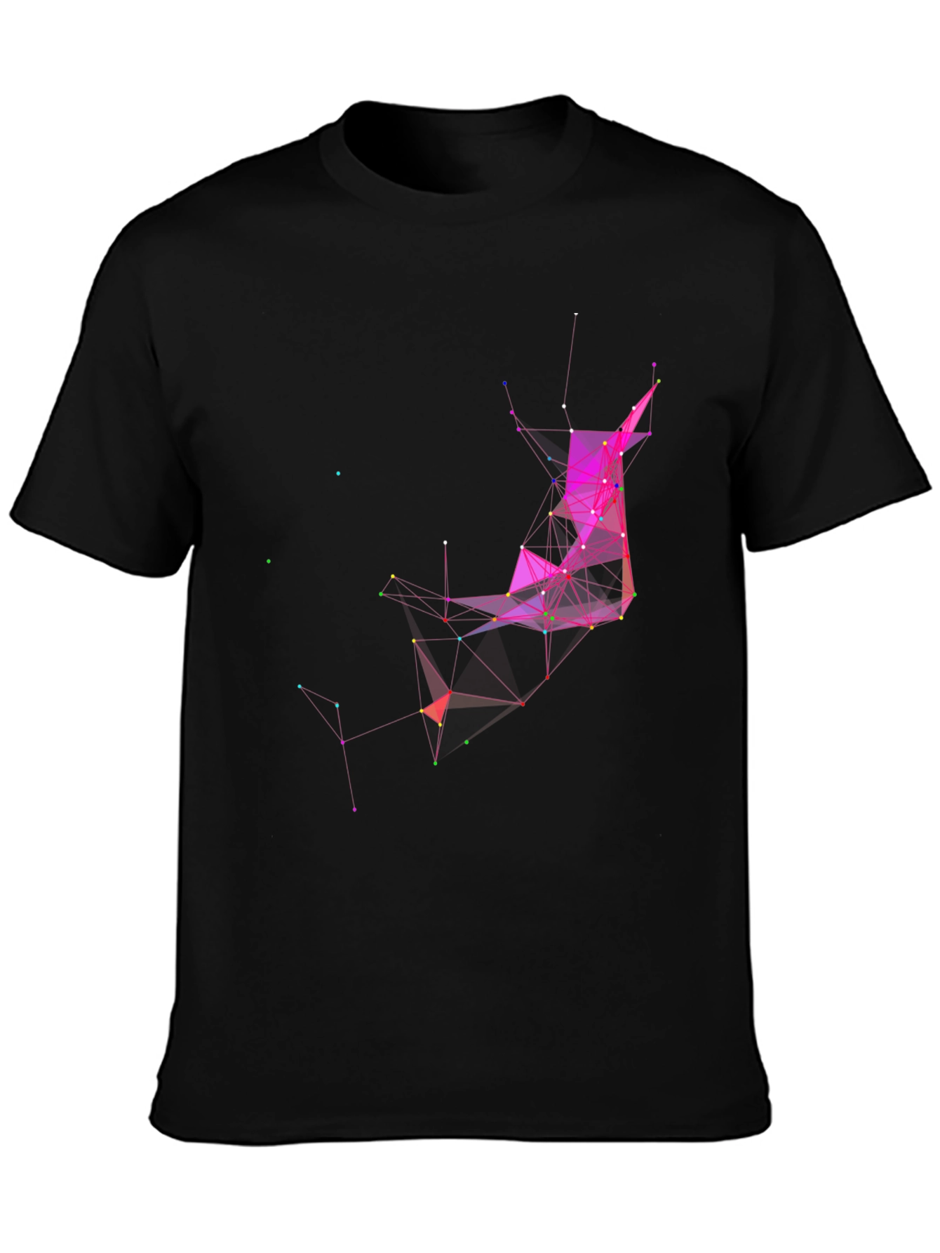 Black Abstract Geometric T-Shirt view 3