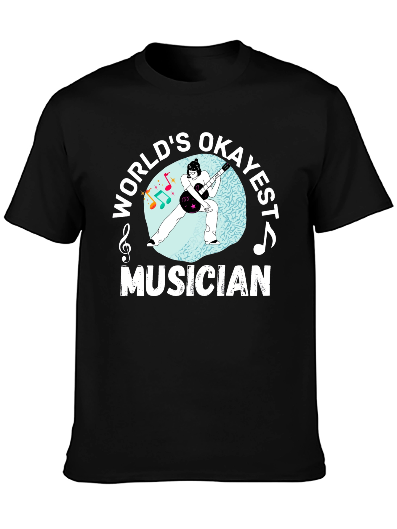 Black World's Okayest Musician Black Graphic Tee view 3