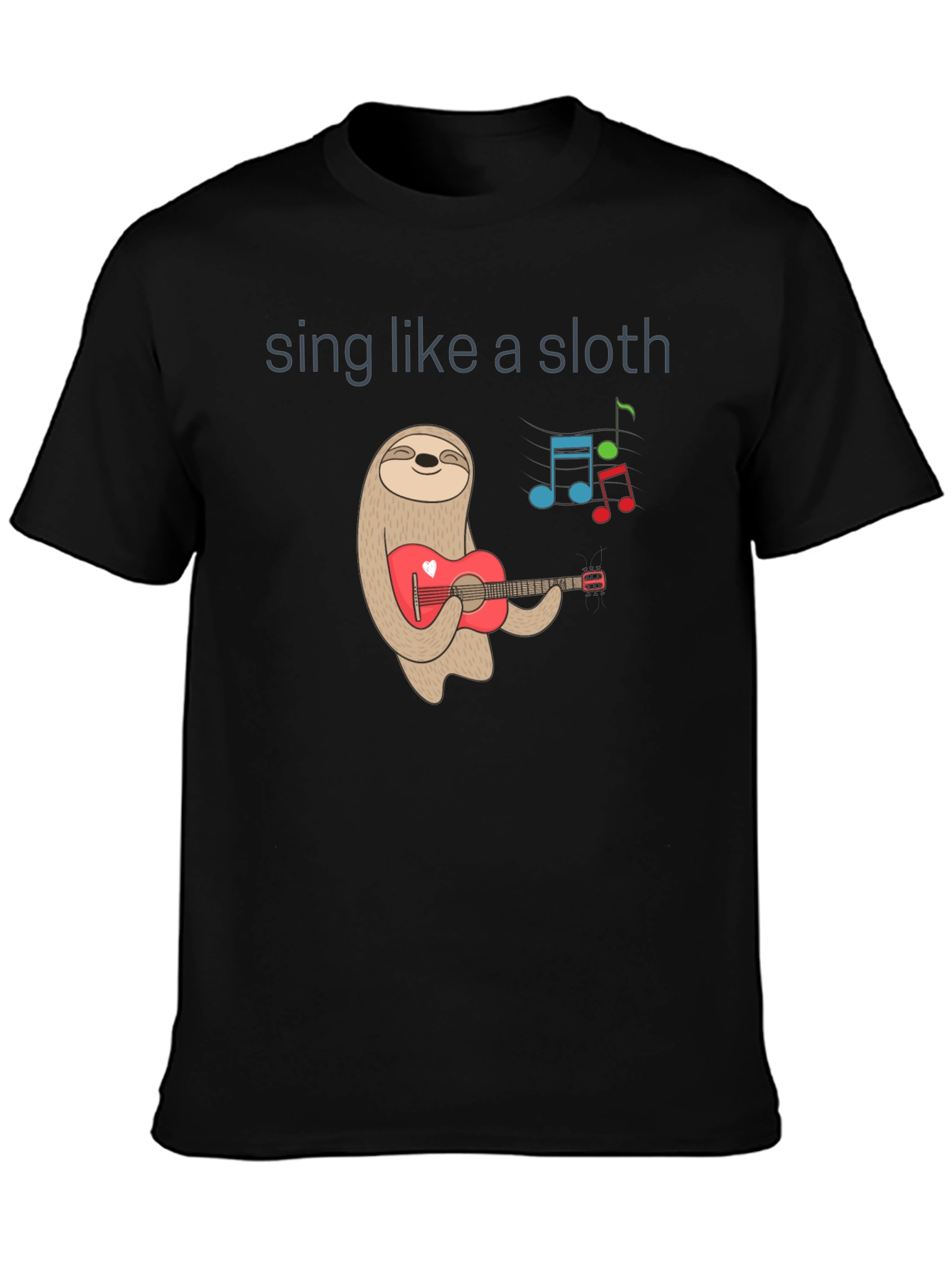 Black Sing Like a Sloth T-Shirt view 3