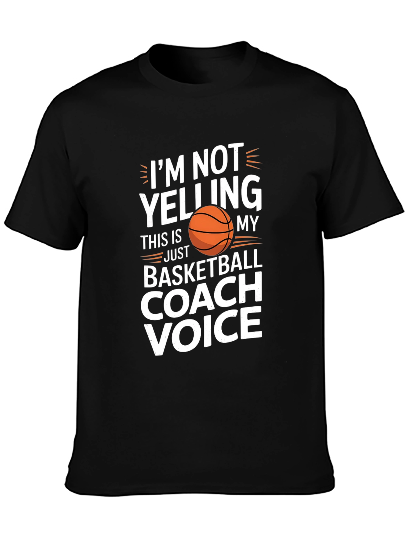 Black Basketball Coach Voice T-Shirt Funny Sports Tee view 3