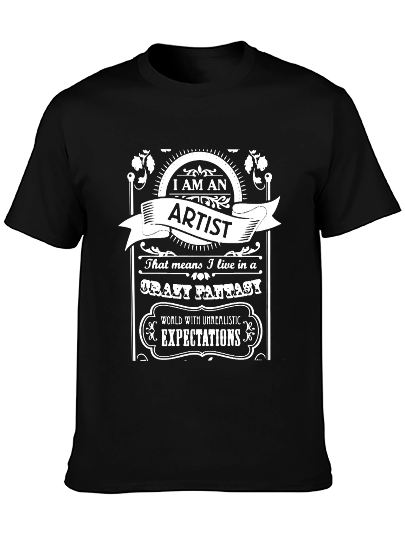Black I AM AN ARTIST T-Shirt view 3