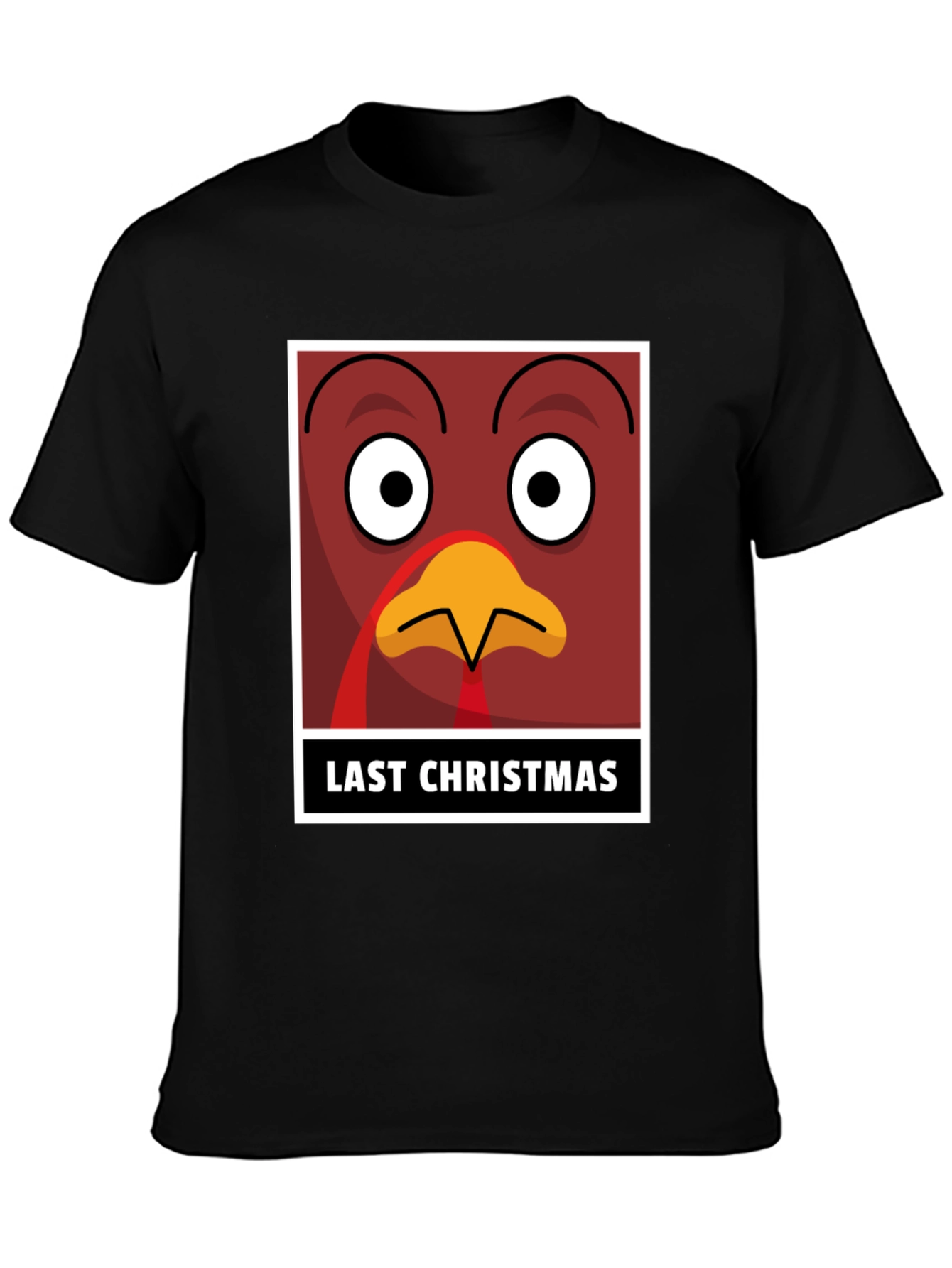 Black Funny Turkey Last Christmas T-Shirt view 3