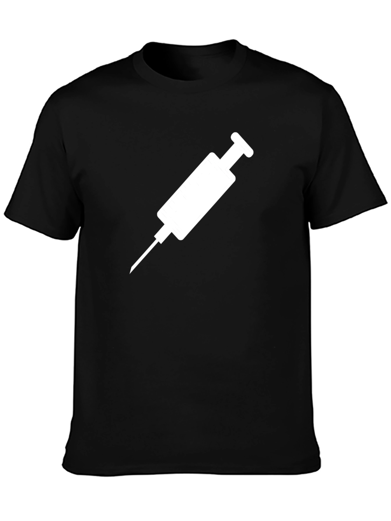 Black Syringe Graphic T-Shirt - Medical Design view 3