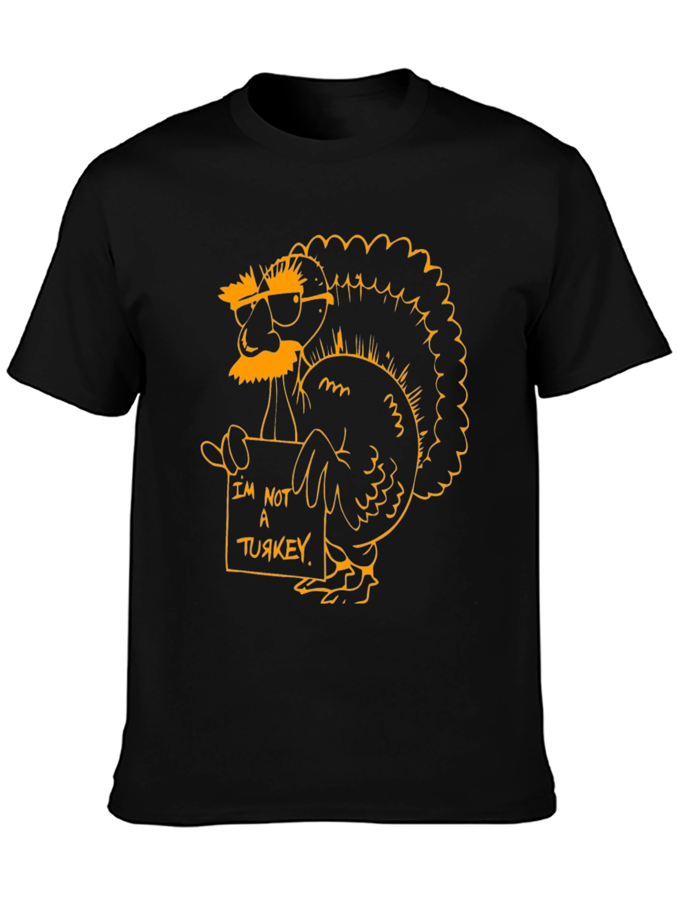 Black Funny Turkey T-Shirt - I'm Not A Turkey view 3
