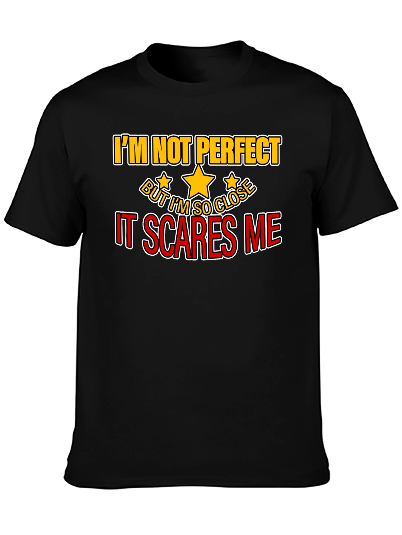 Black I'm Not Perfect Funny Graphic Tee view 3