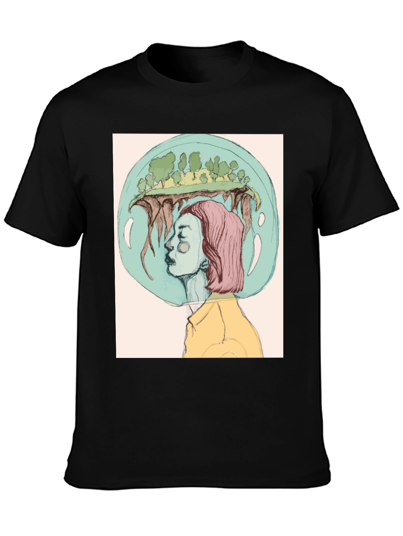 Black Surreal Dreamscape Graphic Tee view 3