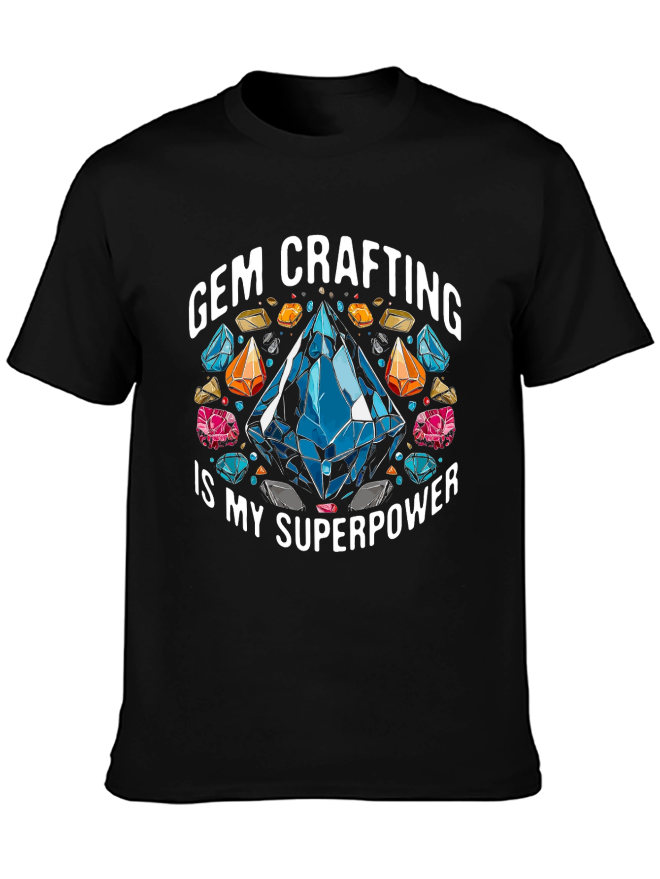 Black Gem Crafting Superpower T-Shirt view 3