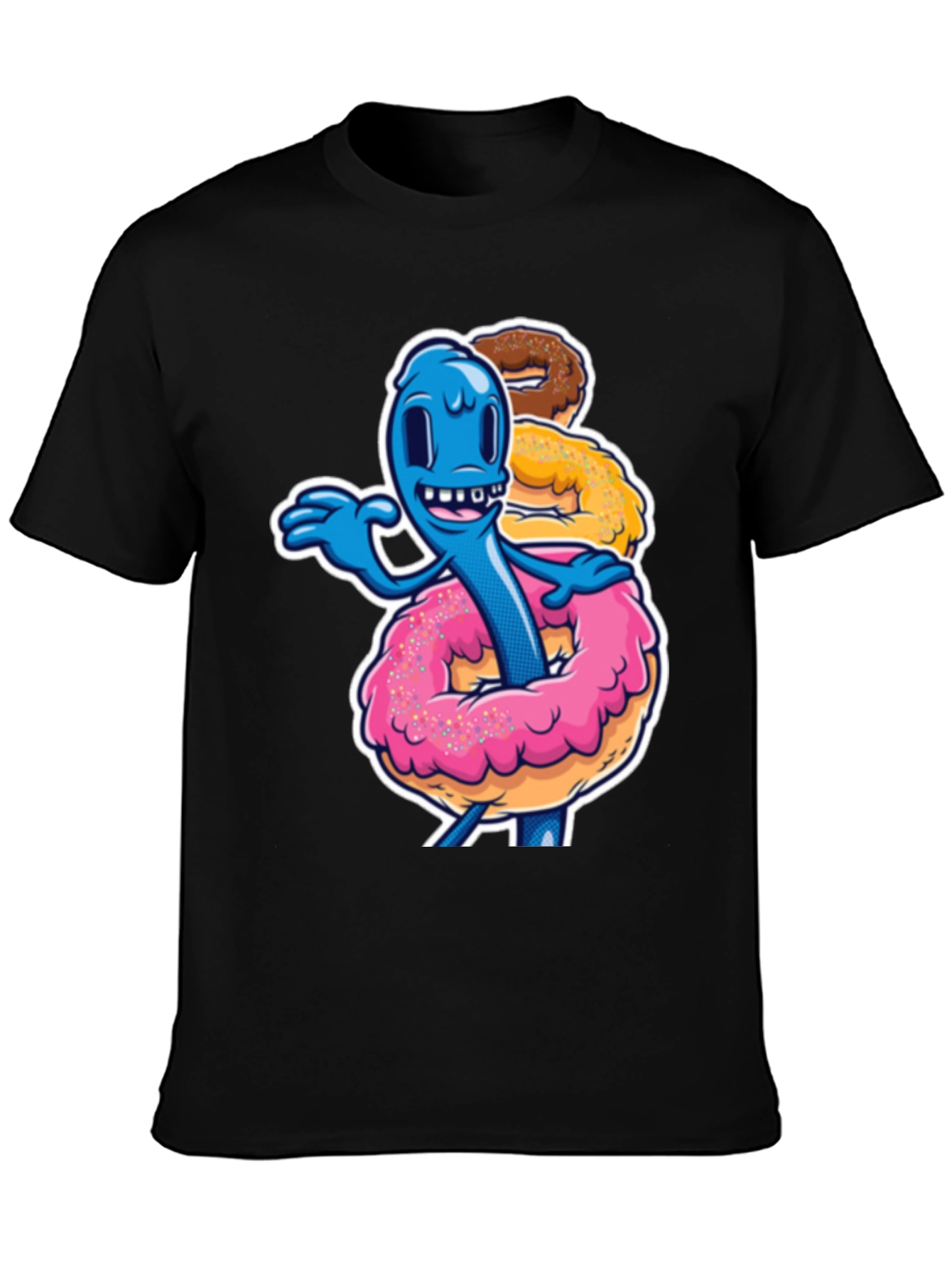 Black Donut Monster Graphic Tee - Fun & Unique Design view 3