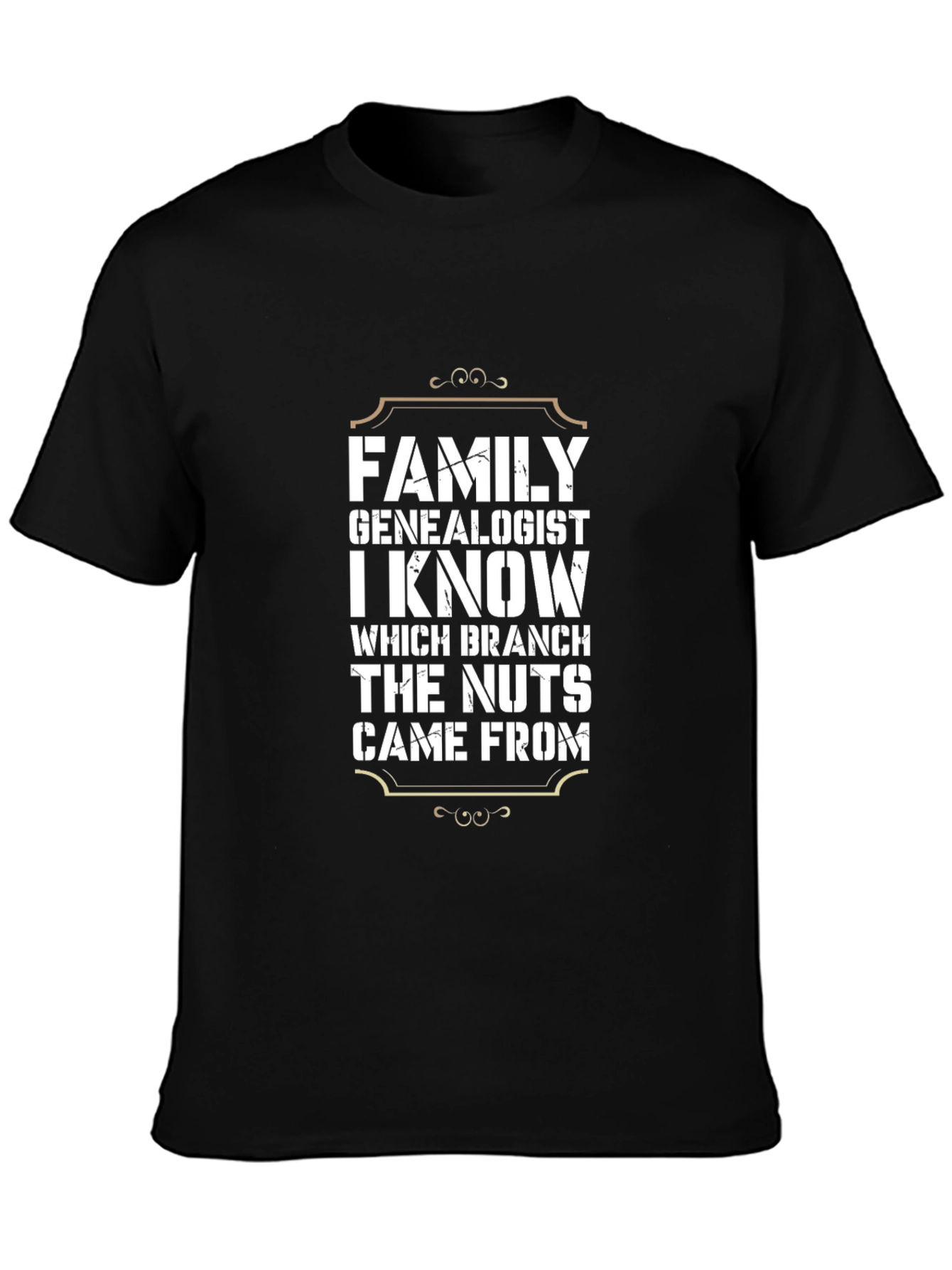Black Funny Family Genealogist T-Shirt view 3