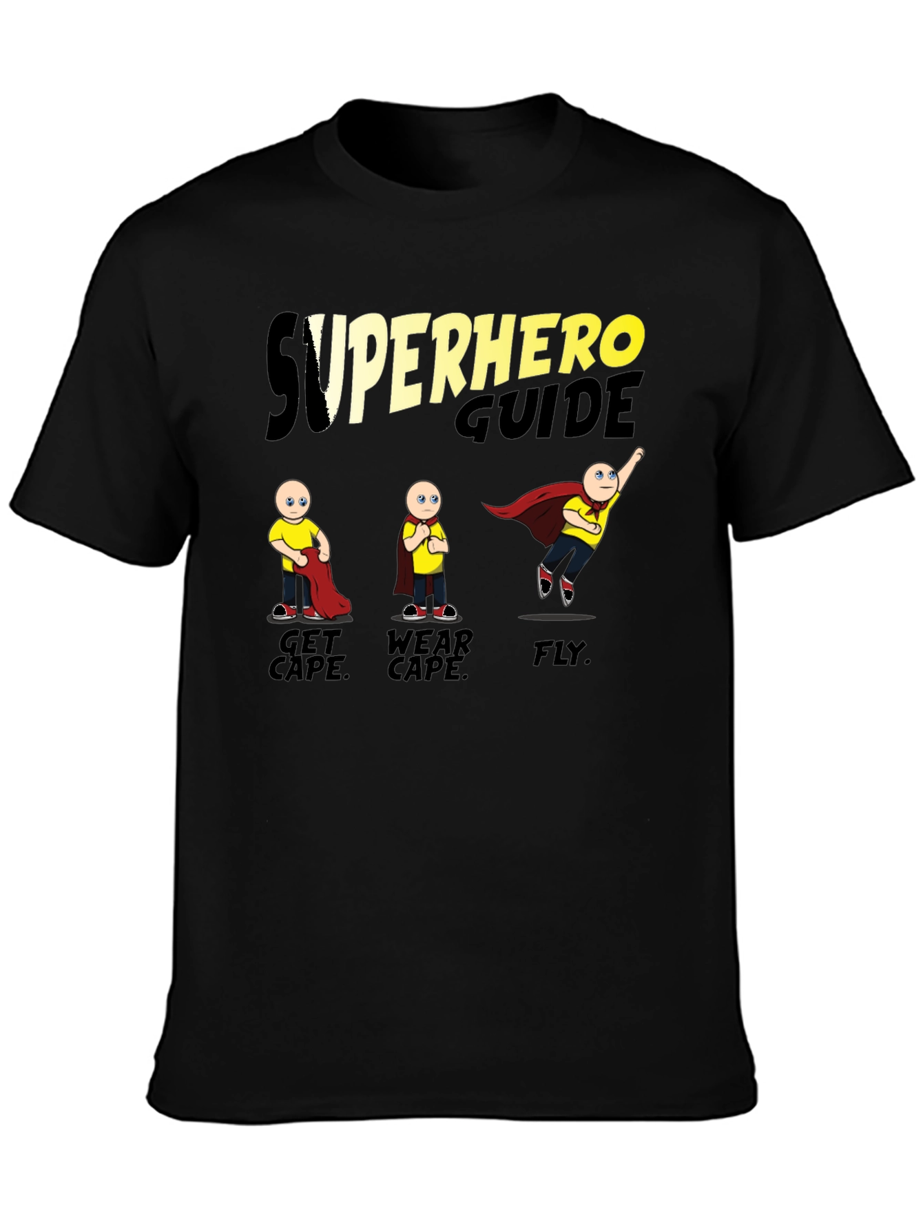 Black Superhero Guide T-Shirt view 3