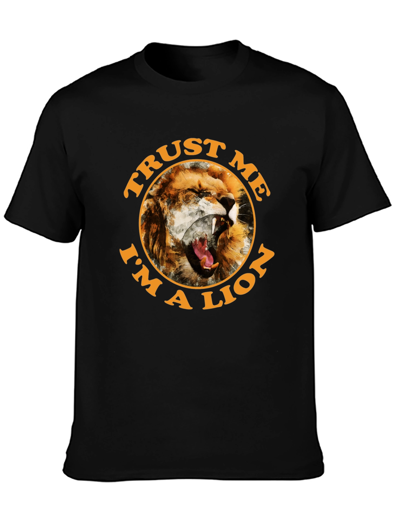 Black Trust Me I'm a Lion Graphic Tee view 3