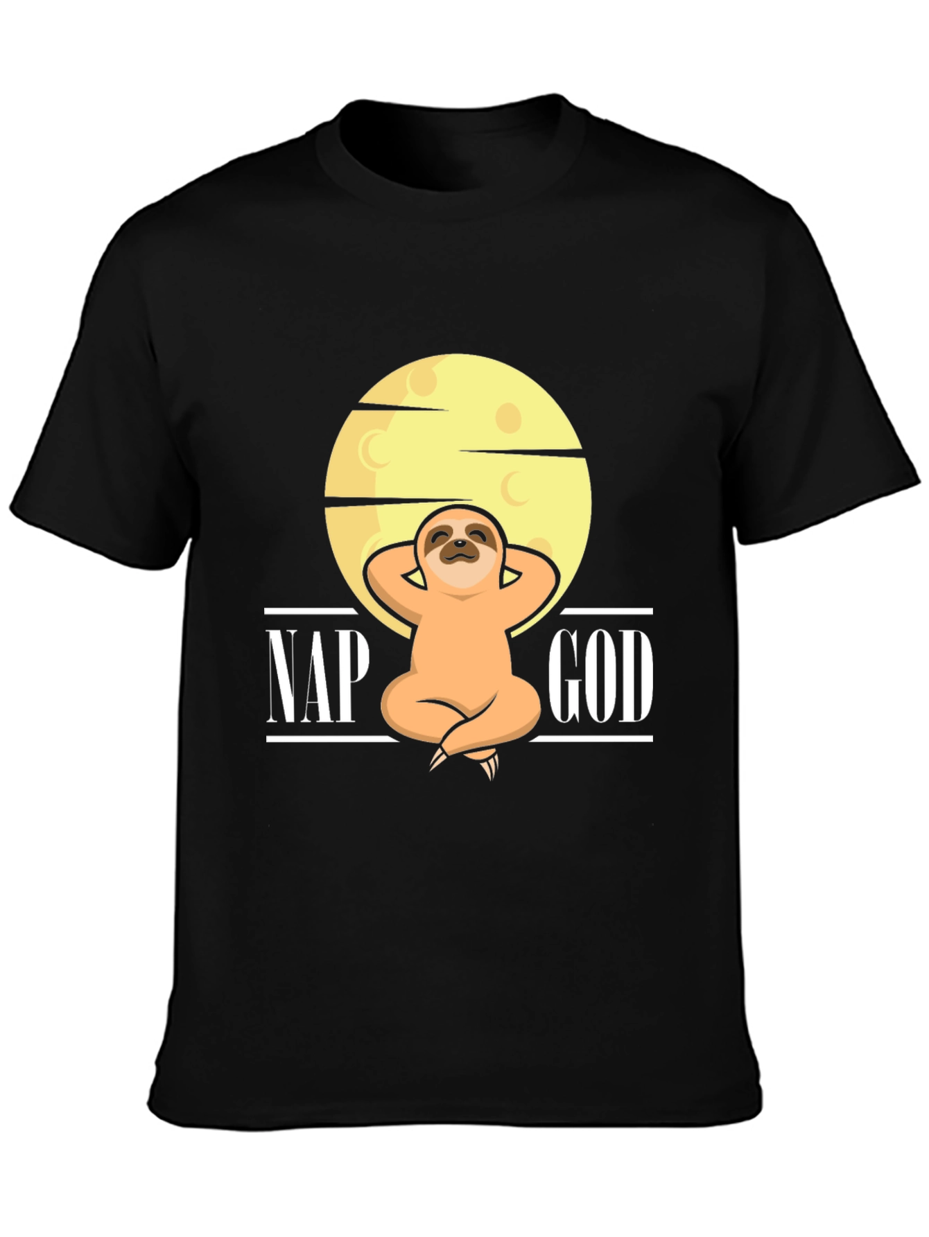 Black Nap God Sloth Graphic T-Shirt - Relax in Style view 3